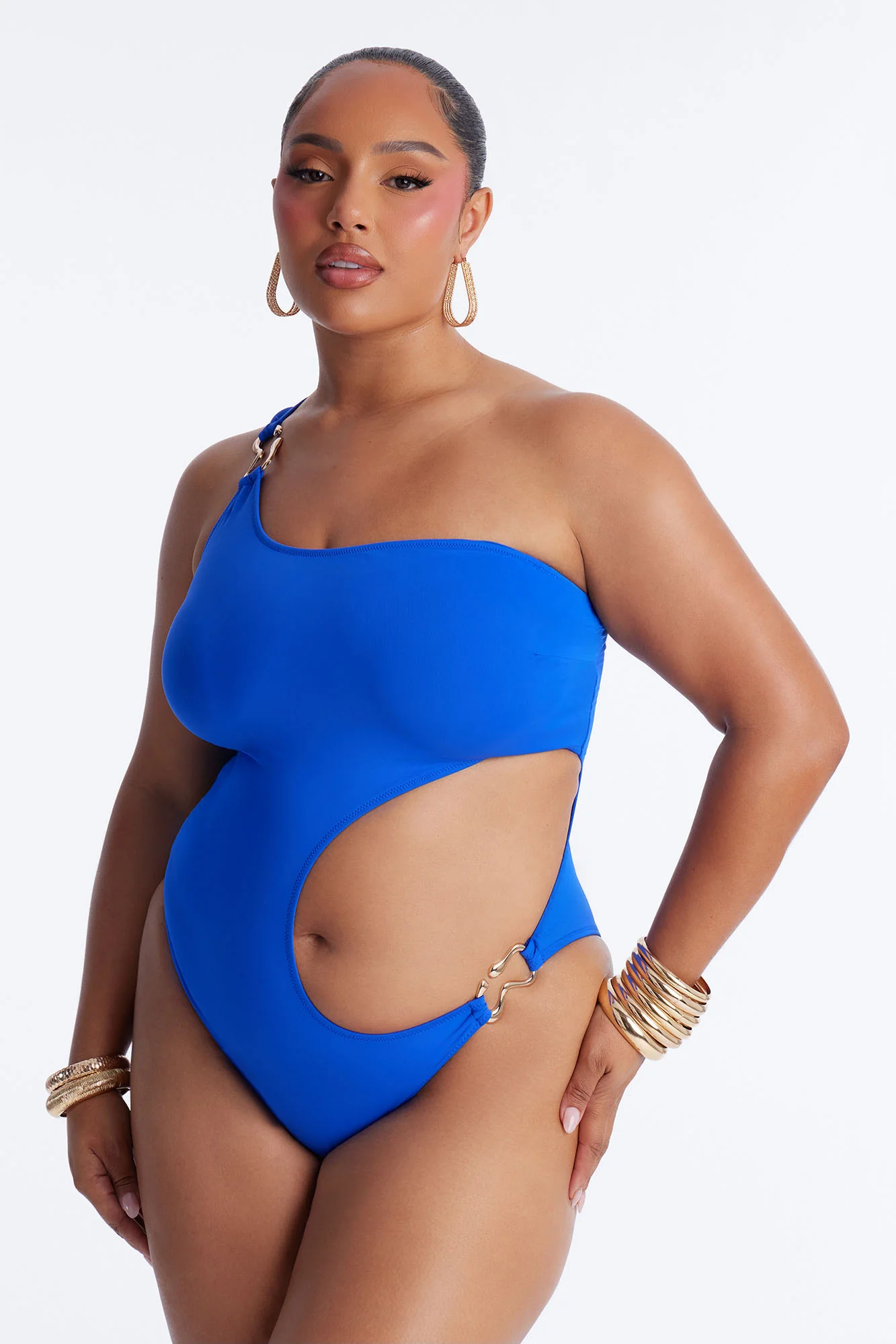 Stay Salty Hardware Cut Out Sheer 2 Piece Swimsuit - Royal - Image 9