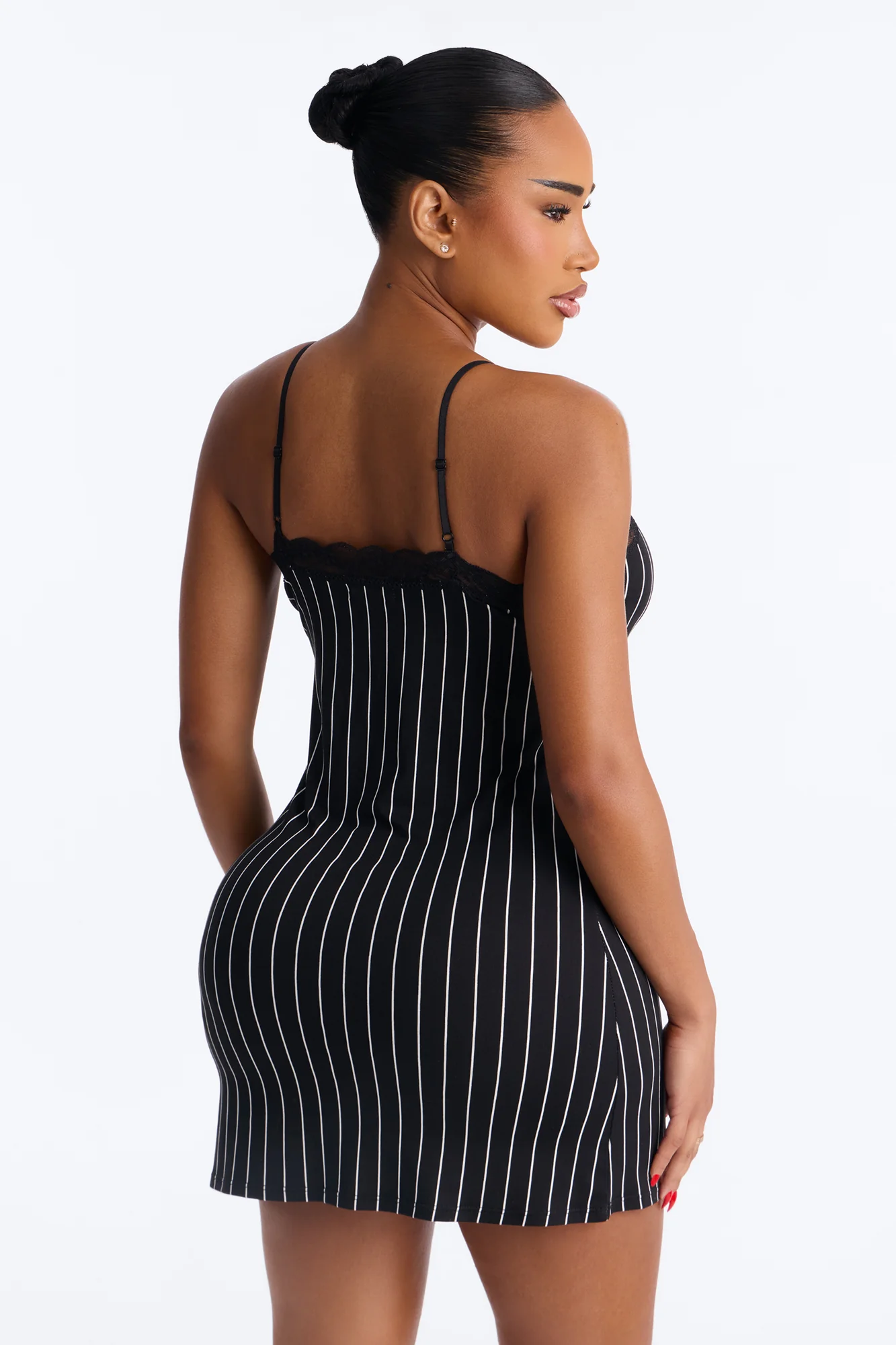 Stay The Night Sleep Dress - Black/White - Image 6