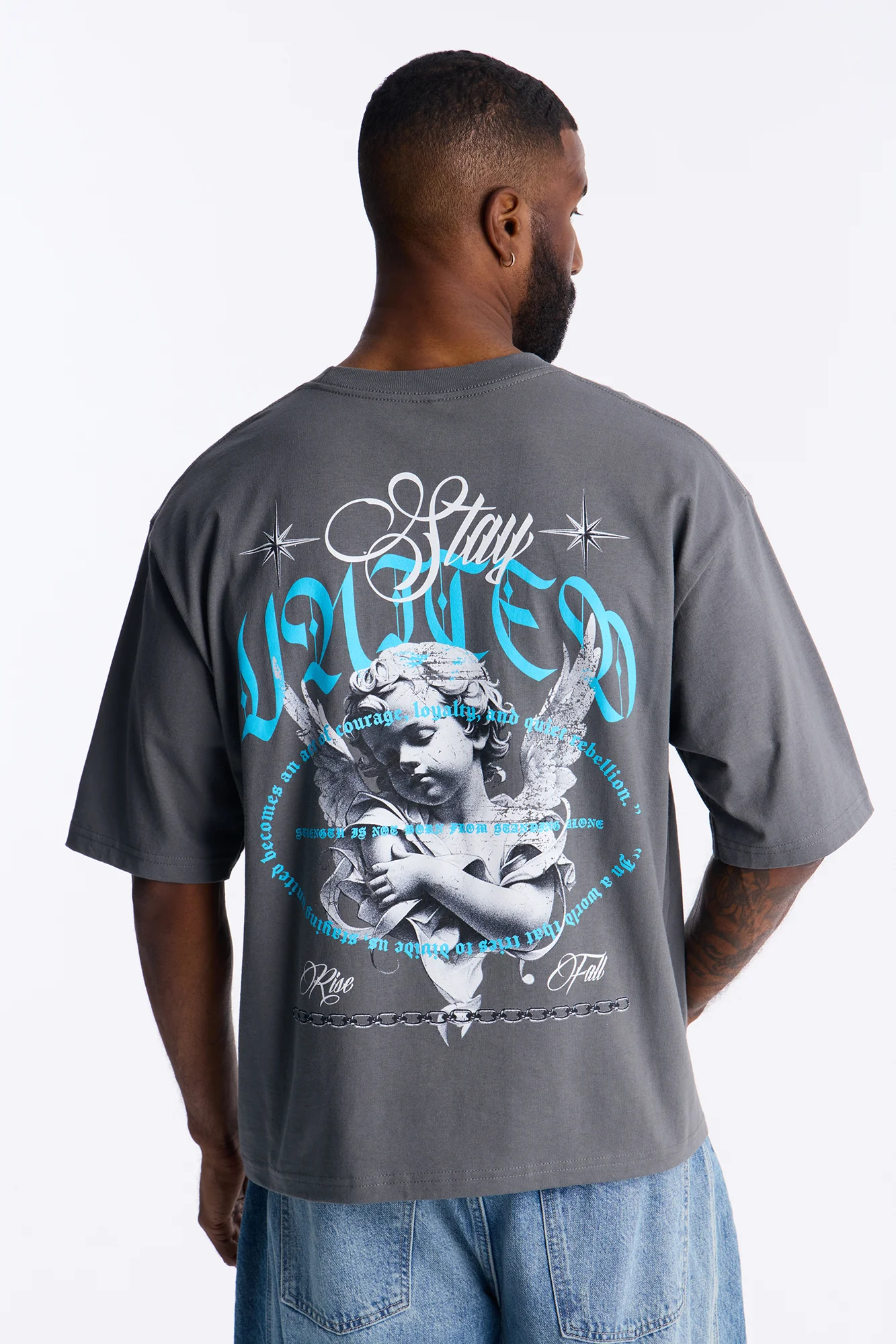 Stay United Boxy Short Sleeve Tee - Grey