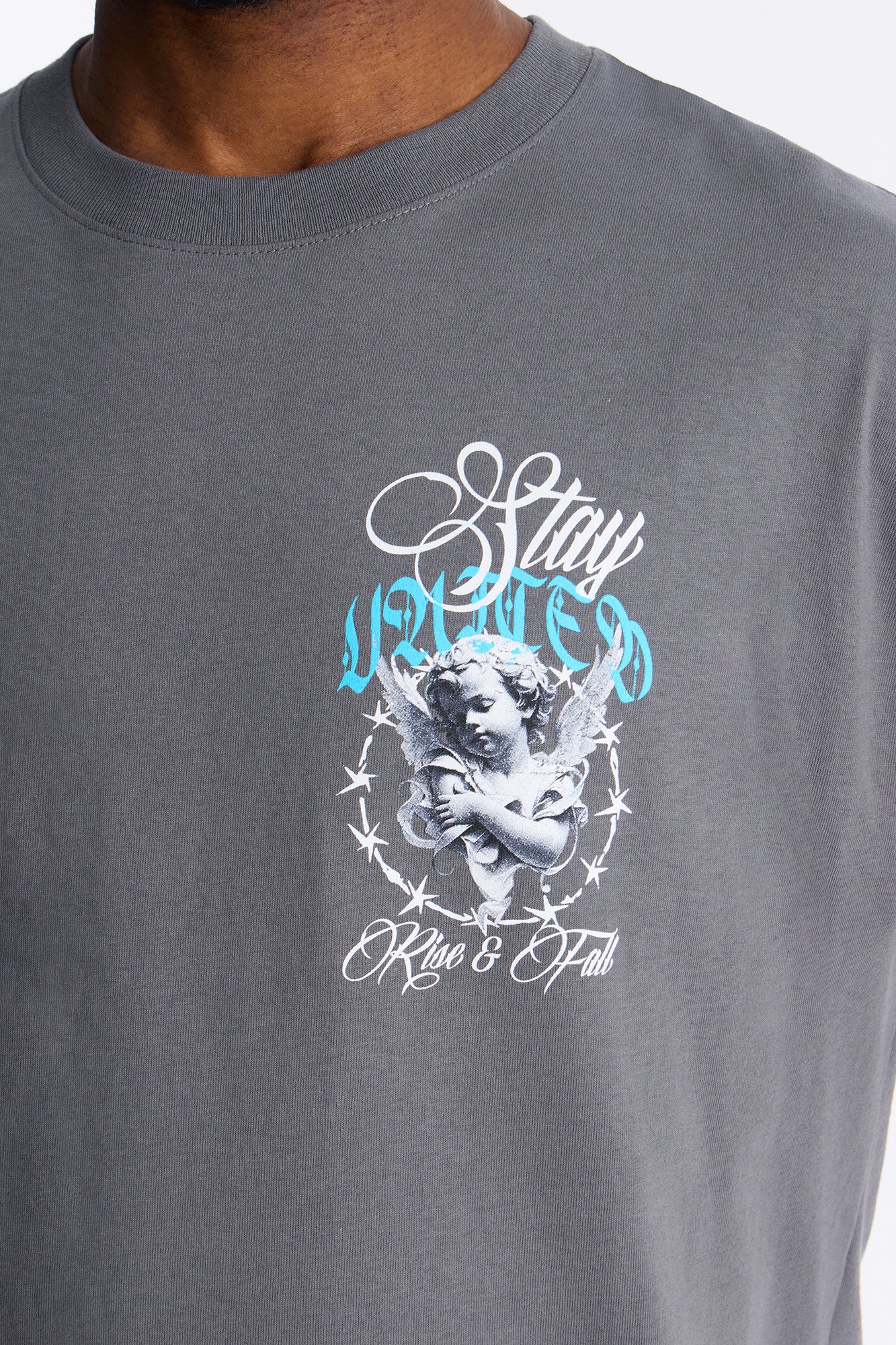 Stay United Boxy Short Sleeve Tee - Grey - Image 3
