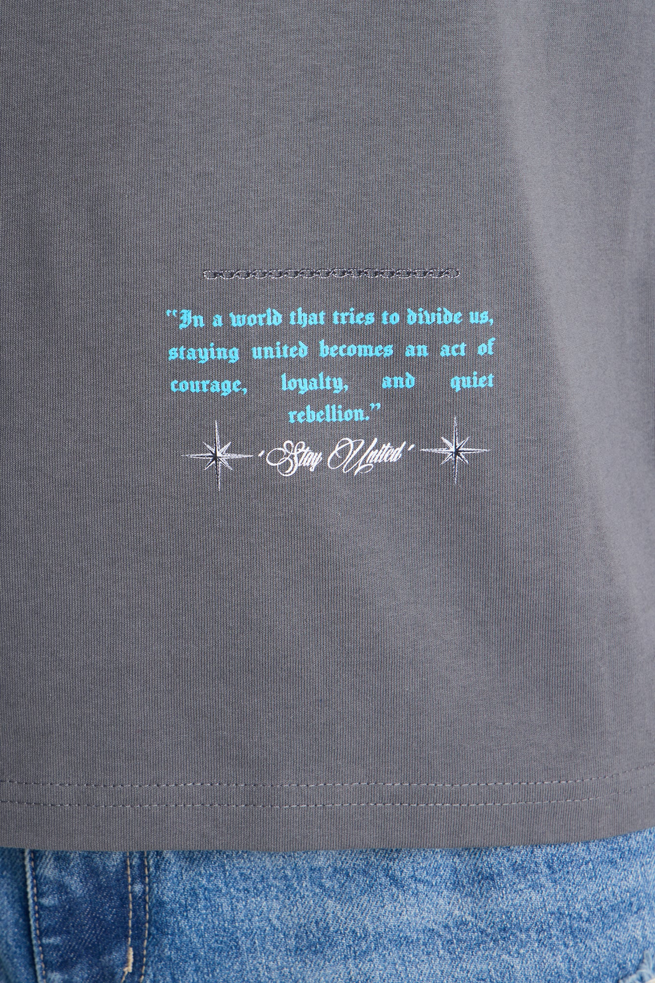 Stay United Boxy Short Sleeve Tee - Grey - Image 4