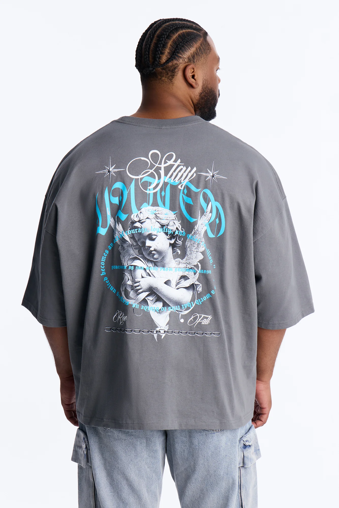 Stay United Boxy Short Sleeve Tee - Grey - Image 6