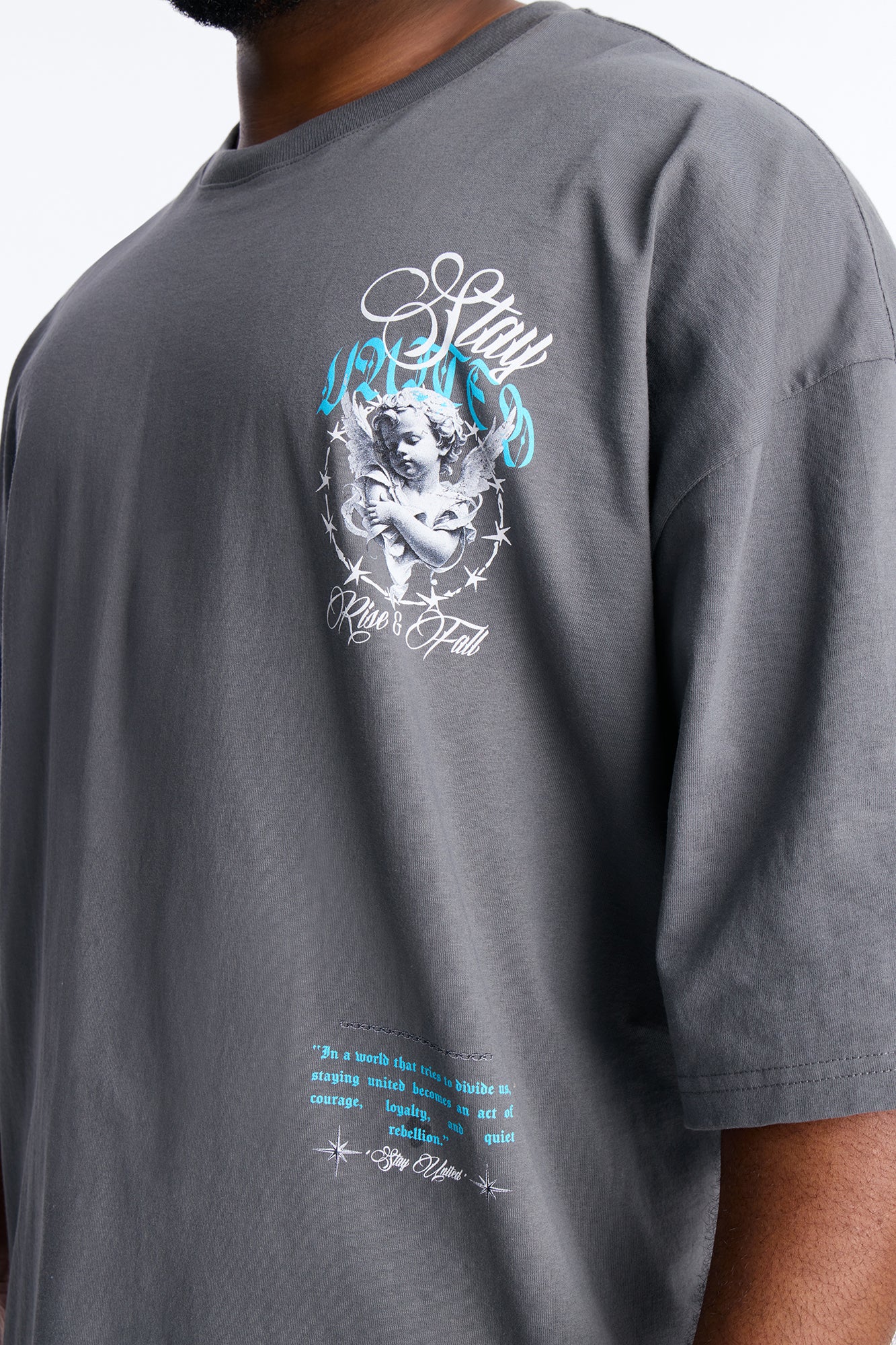 Stay United Boxy Short Sleeve Tee - Grey - Image 8