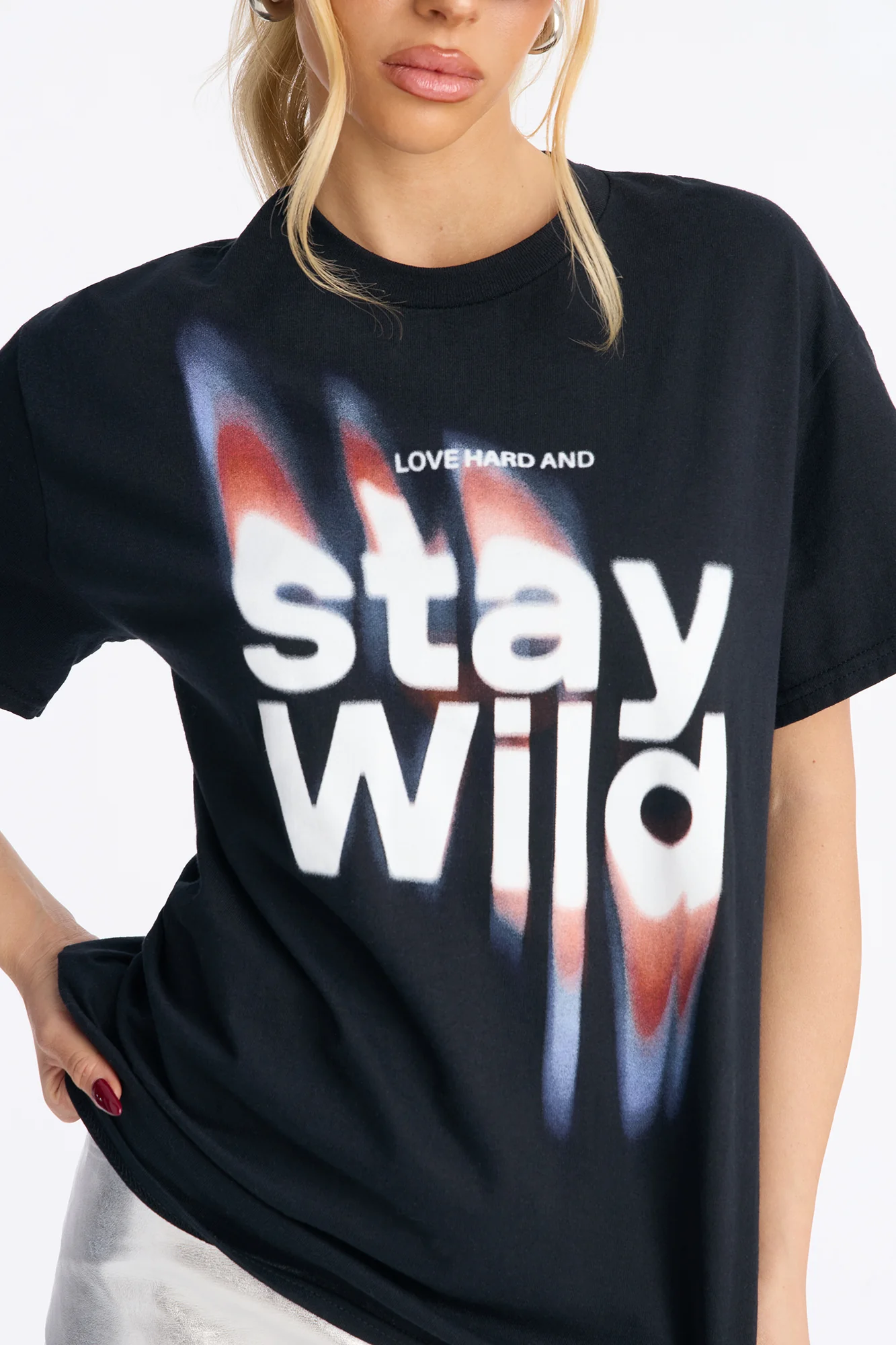 Stay Wild Oversize Tee - Black - Image 3