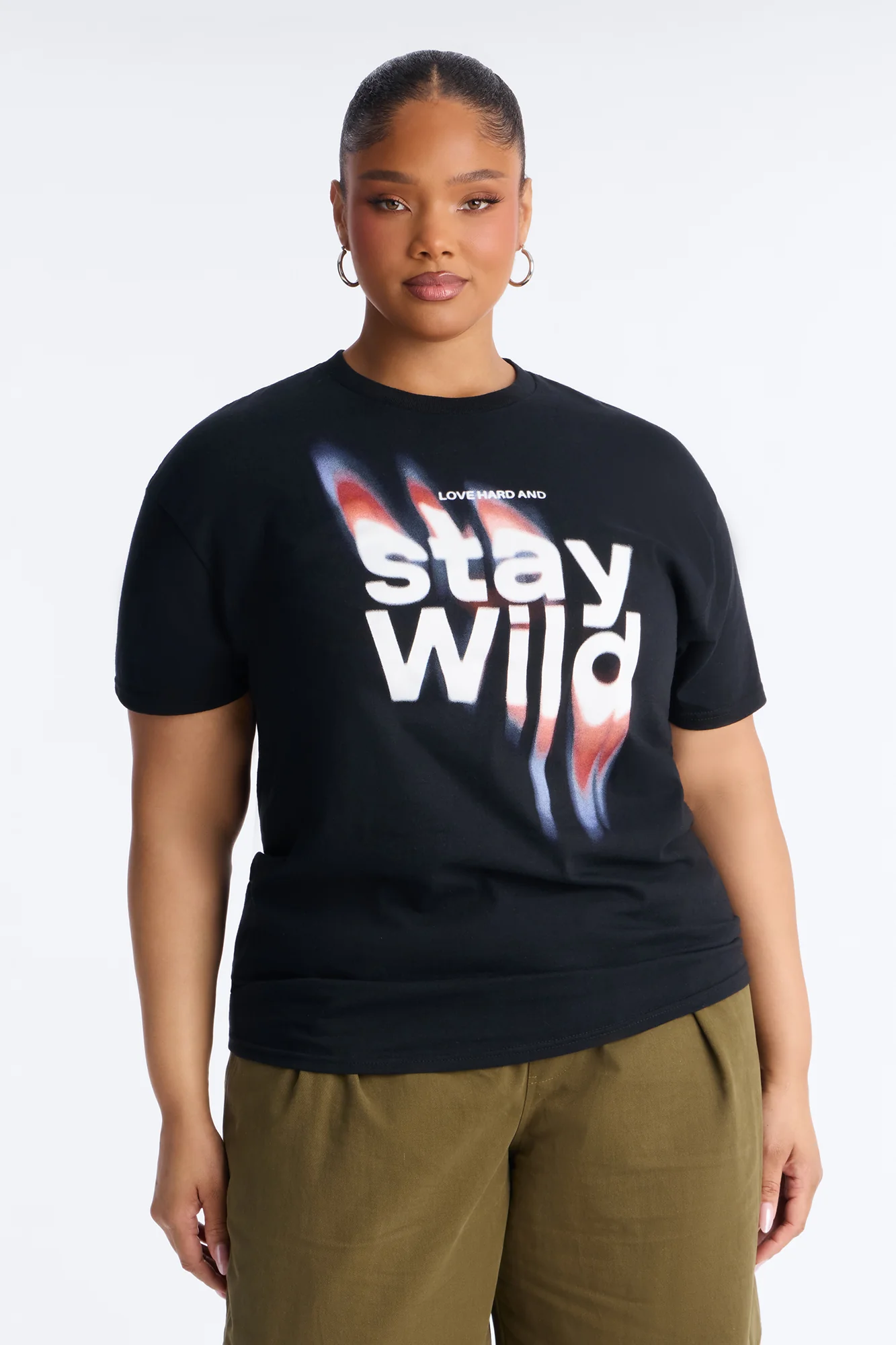 Stay Wild Oversize Tee - Black - Image 4