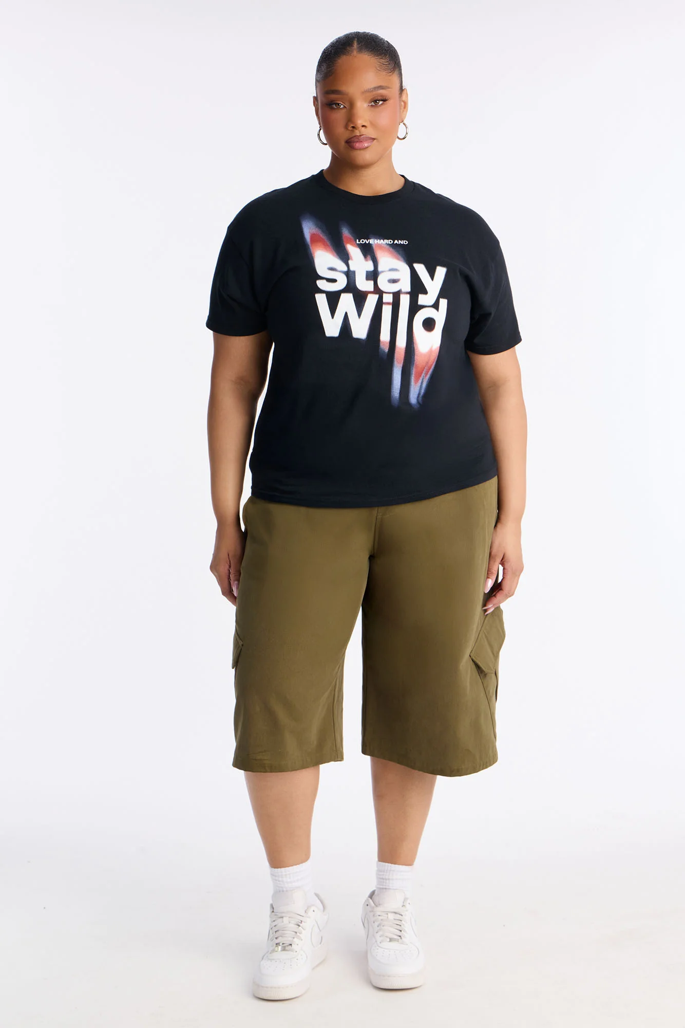 Stay Wild Oversize Tee - Black - Image 5