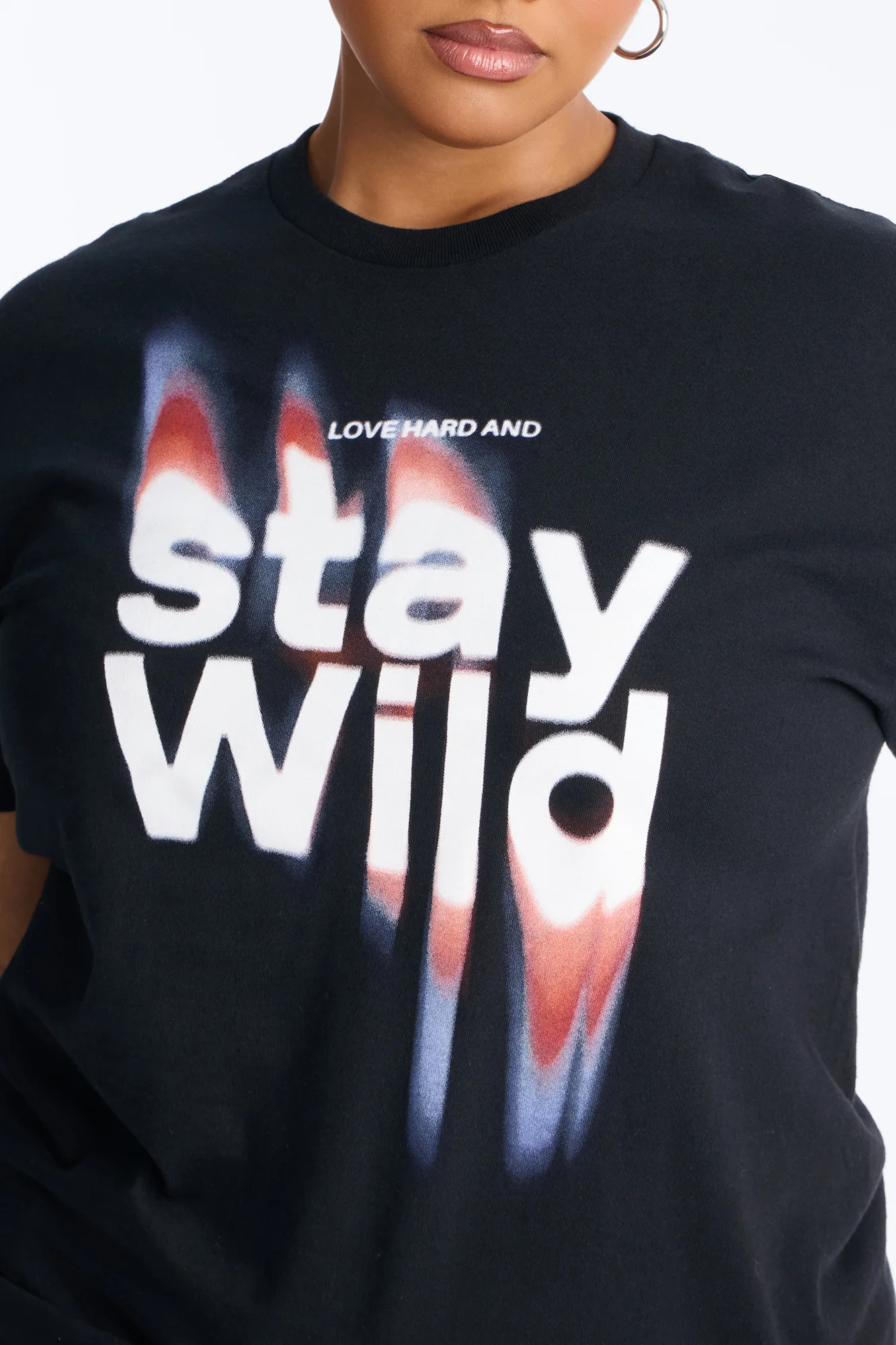 Stay Wild Oversize Tee - Black - Image 6