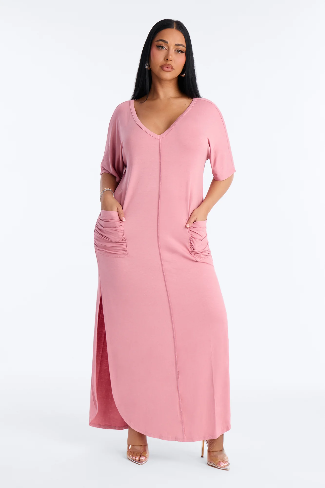 Staying In T-Shirt Maxi Dress - Mauve