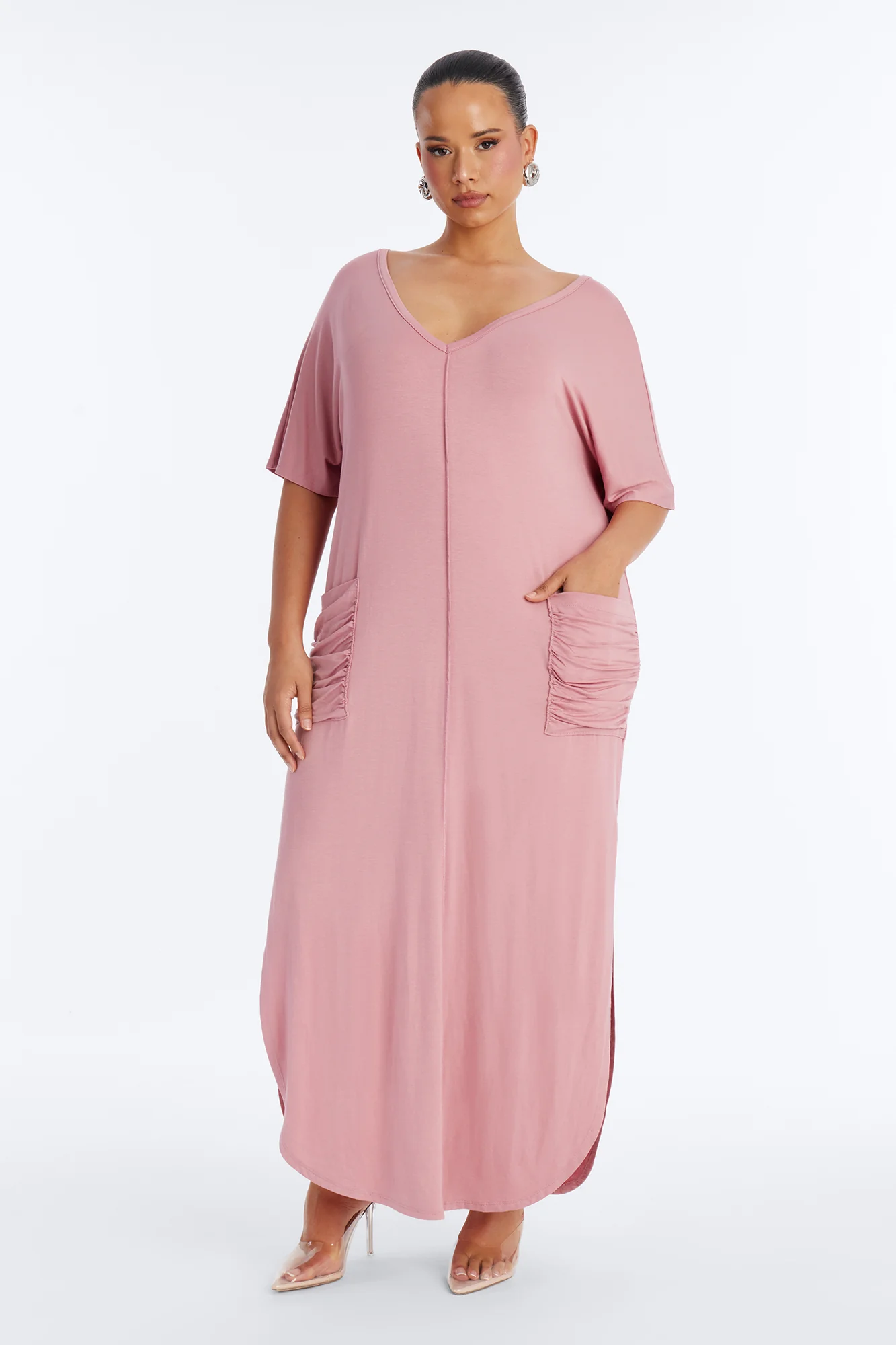 Staying In T-Shirt Maxi Dress - Mauve - Image 5
