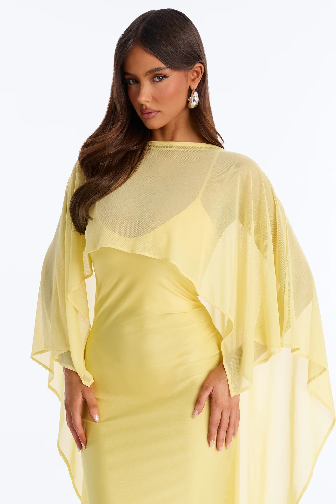 Staying True Satin Maxi Dress - Butter Yellow - Image 2
