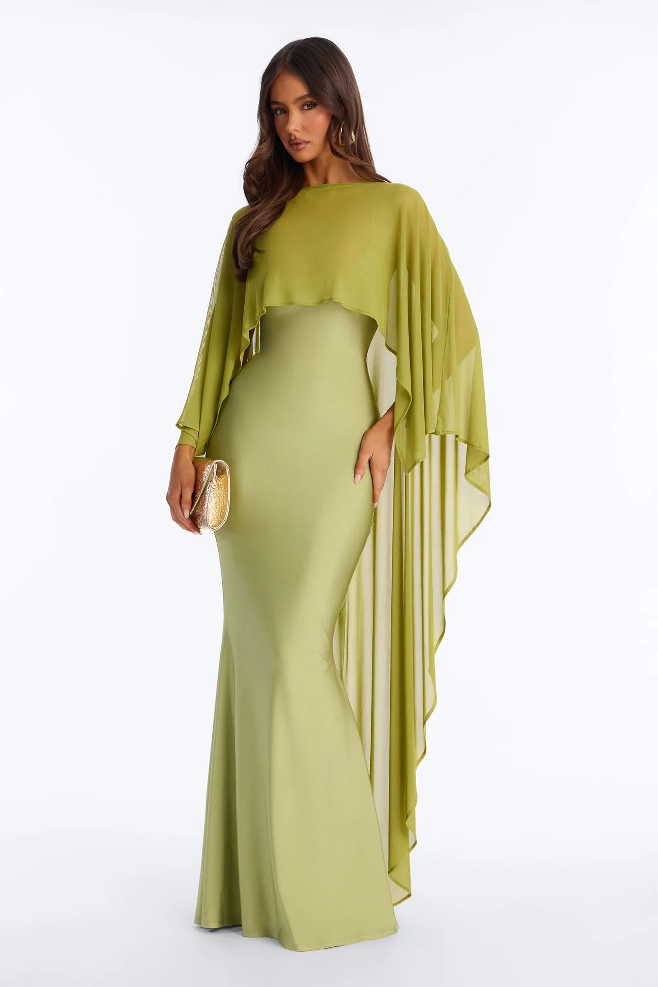 Staying True Satin Maxi Dress - Sage
