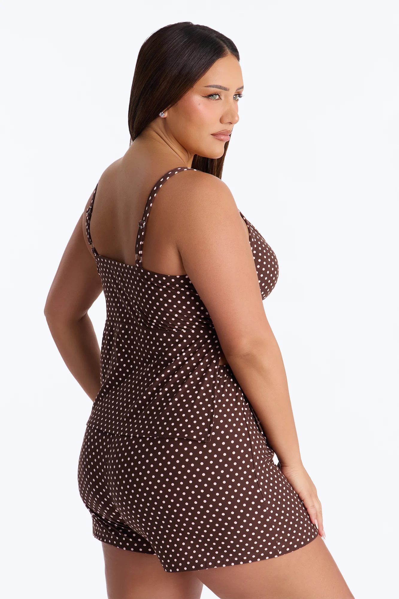 Staying Up Cami PJ Short Set - Brown/combo - Image 6