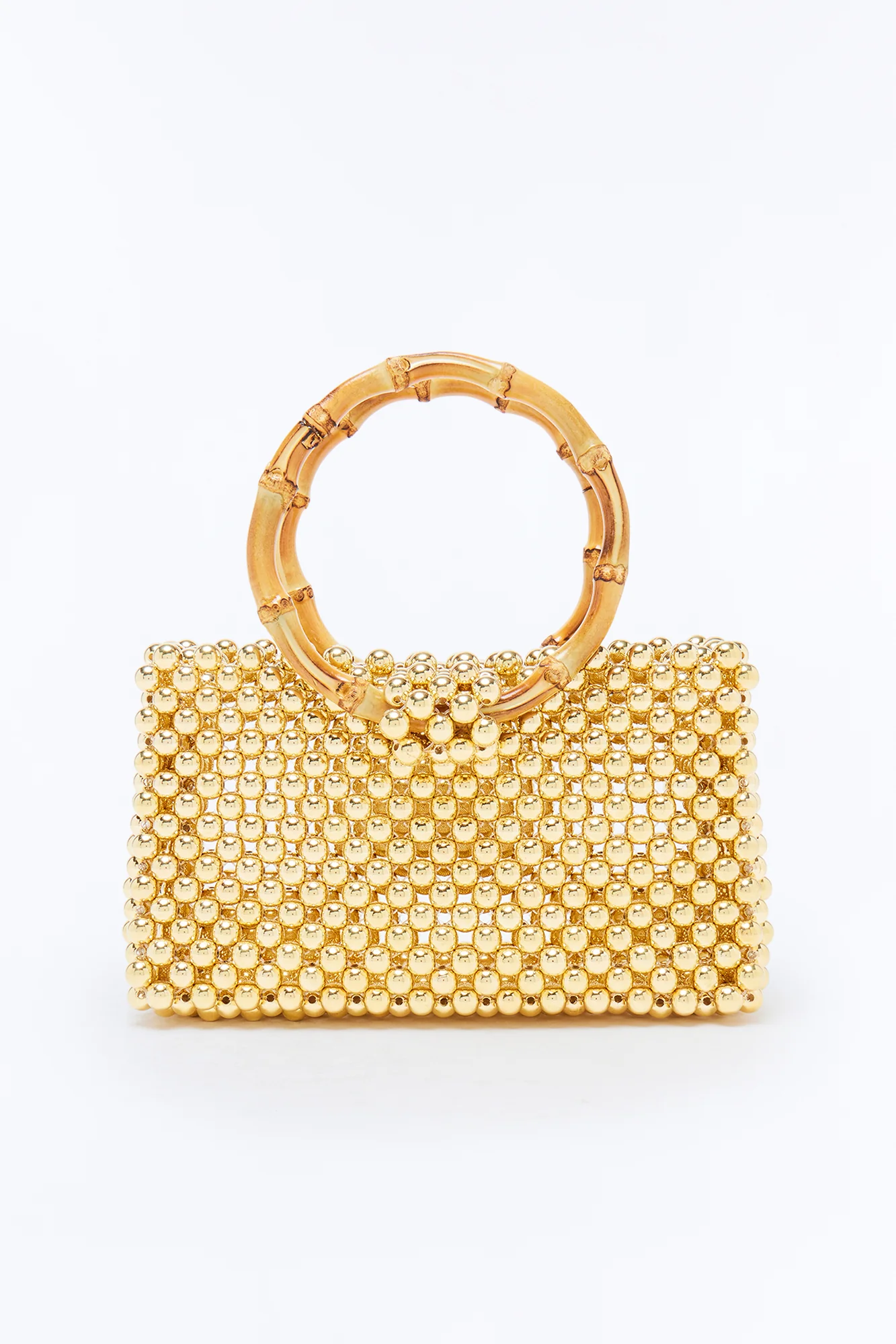 Steel The Spotlight Beaded Satchel Handbag - Gold - Image 3