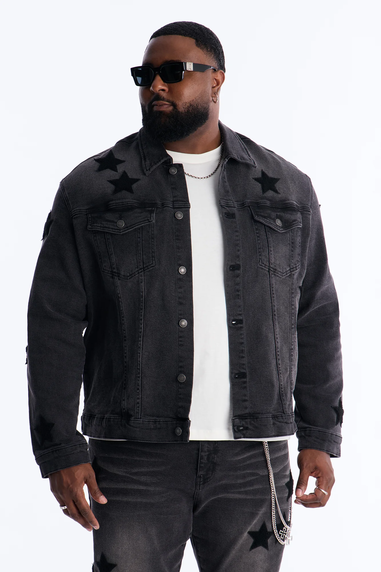 Stellar Denim Trucker Jacket - Black Wash - Image 4