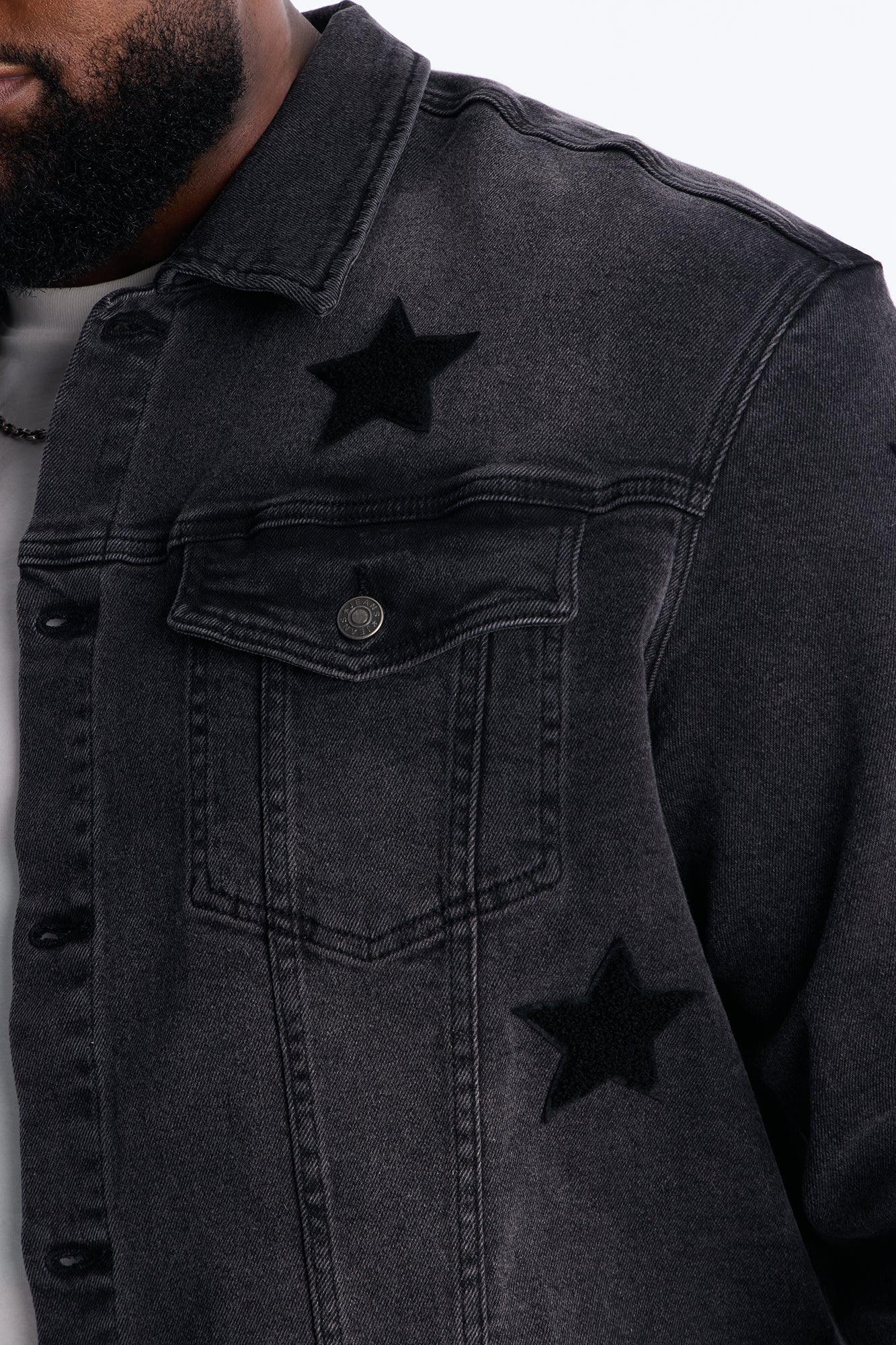 Stellar Denim Trucker Jacket - Black Wash - Image 6