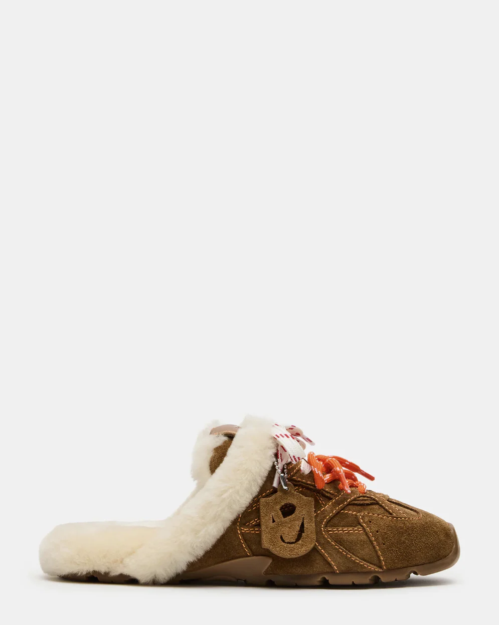 Steve Madden Aziel Faux Fur Suede Slip On Sneakers - Chestnut - Image 3