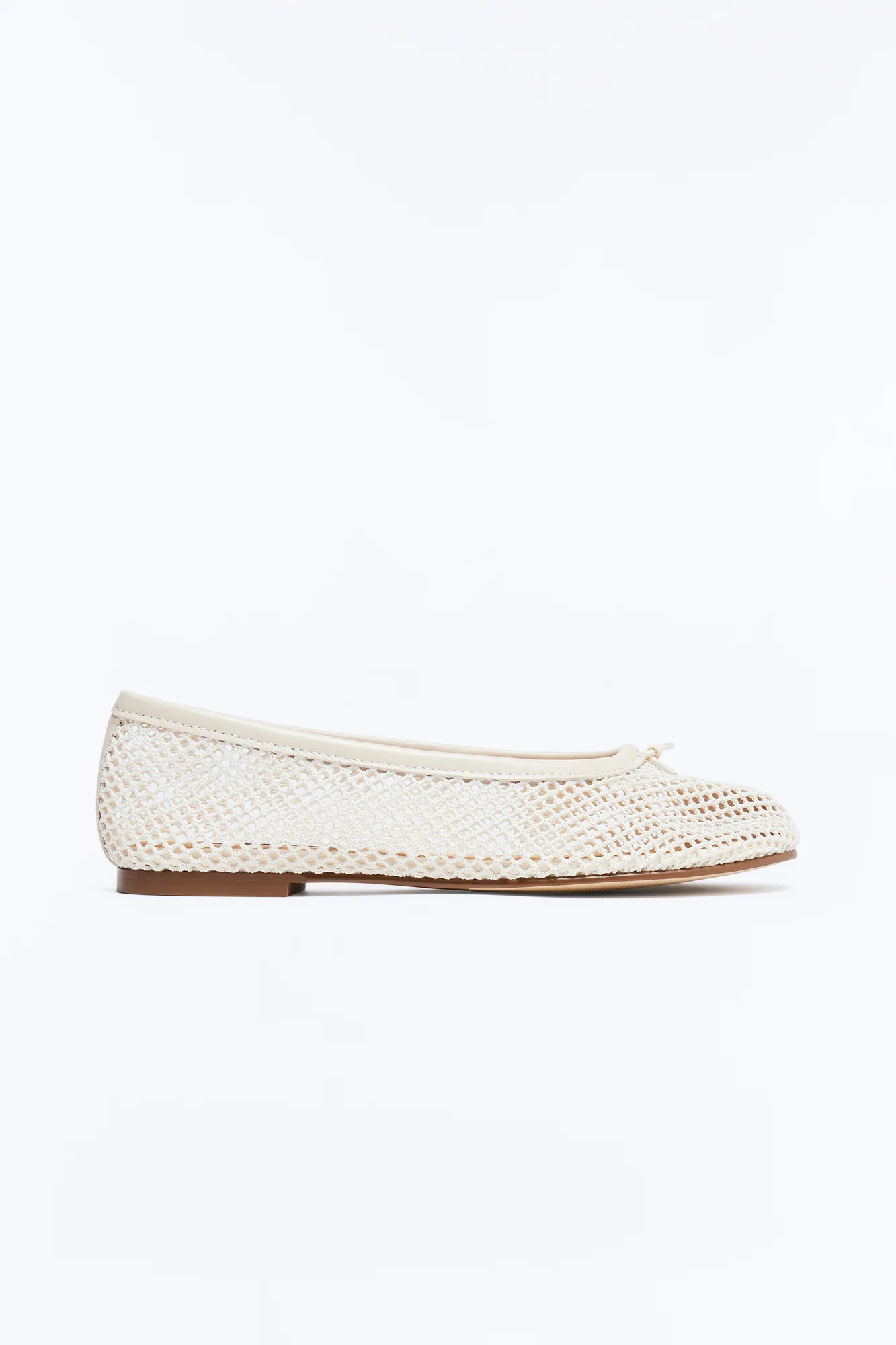 Steve Madden Calico Black Mesh Split Toe Tabi Ballet Flat - Bone