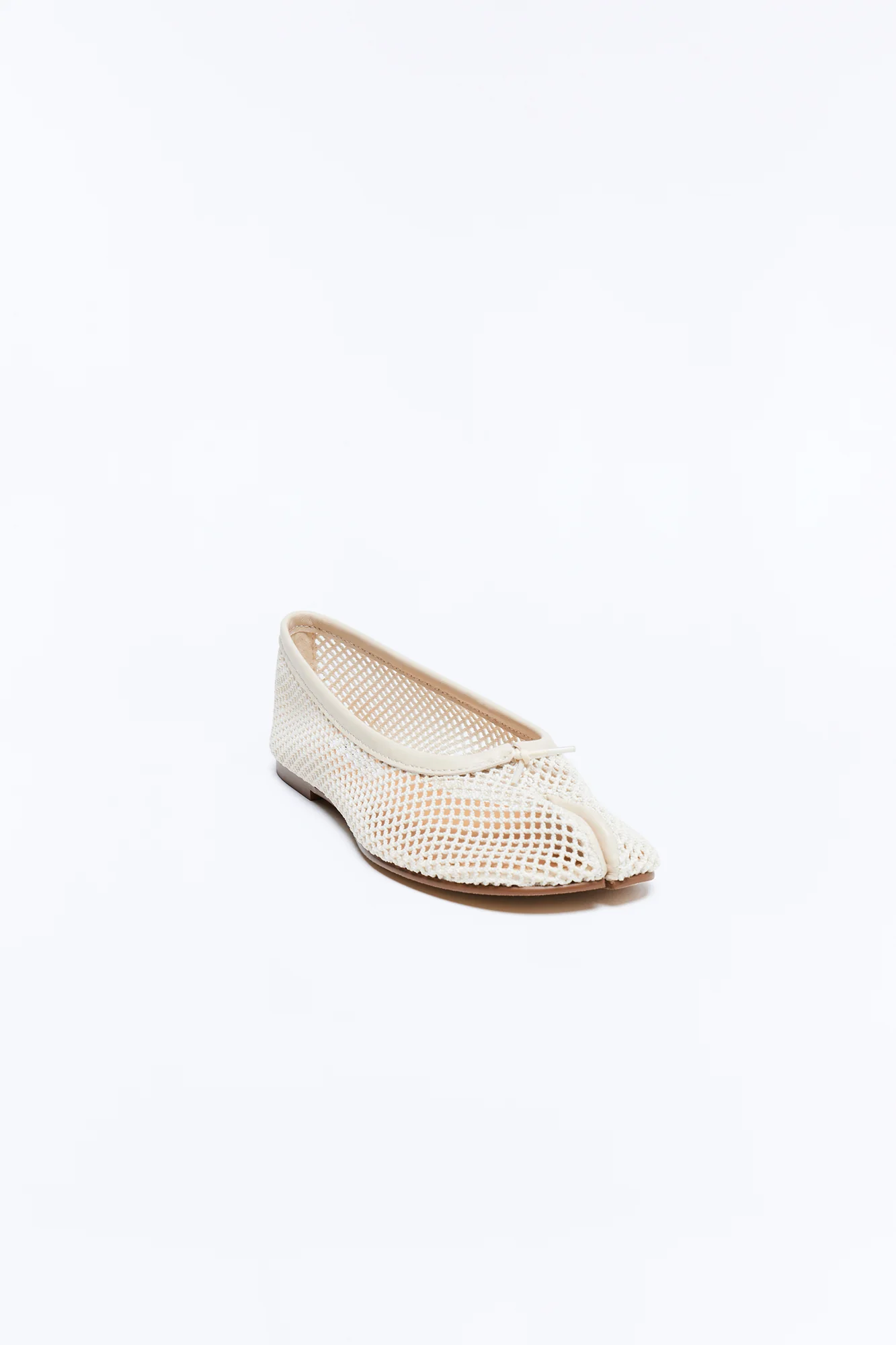 Steve Madden Calico Black Mesh Split Toe Tabi Ballet Flat - Bone - Image 2