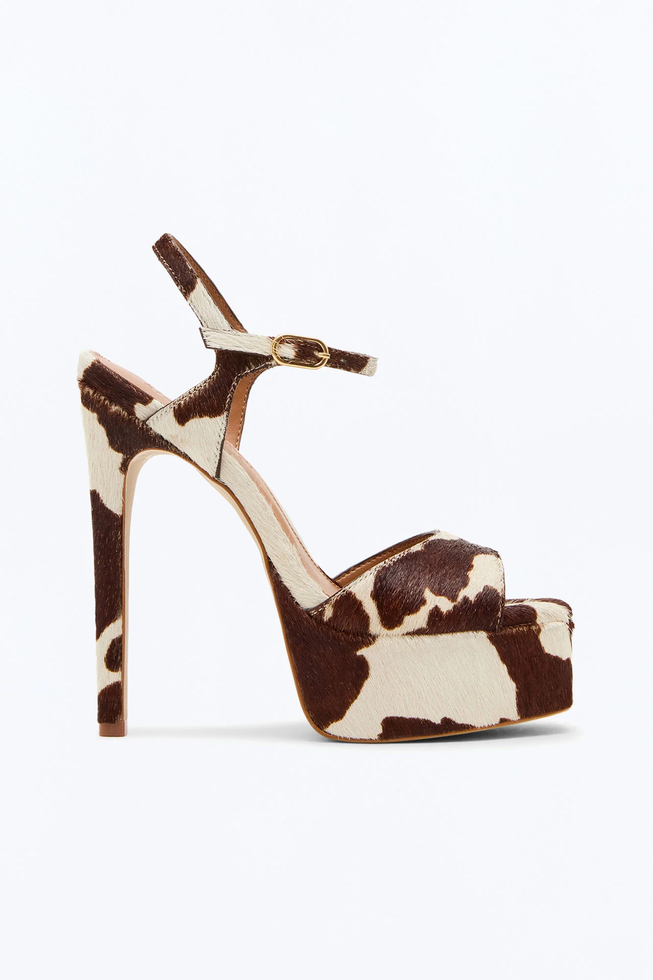 Steve Madden Cologne Calf Hair Platform Heels - Brown Combo