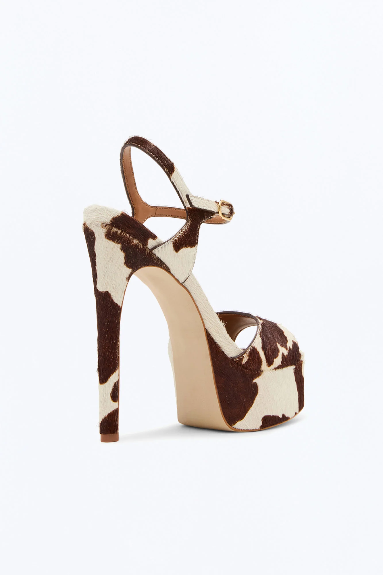 Steve Madden Cologne Calf Hair Platform Heels - Brown Combo - Image 3
