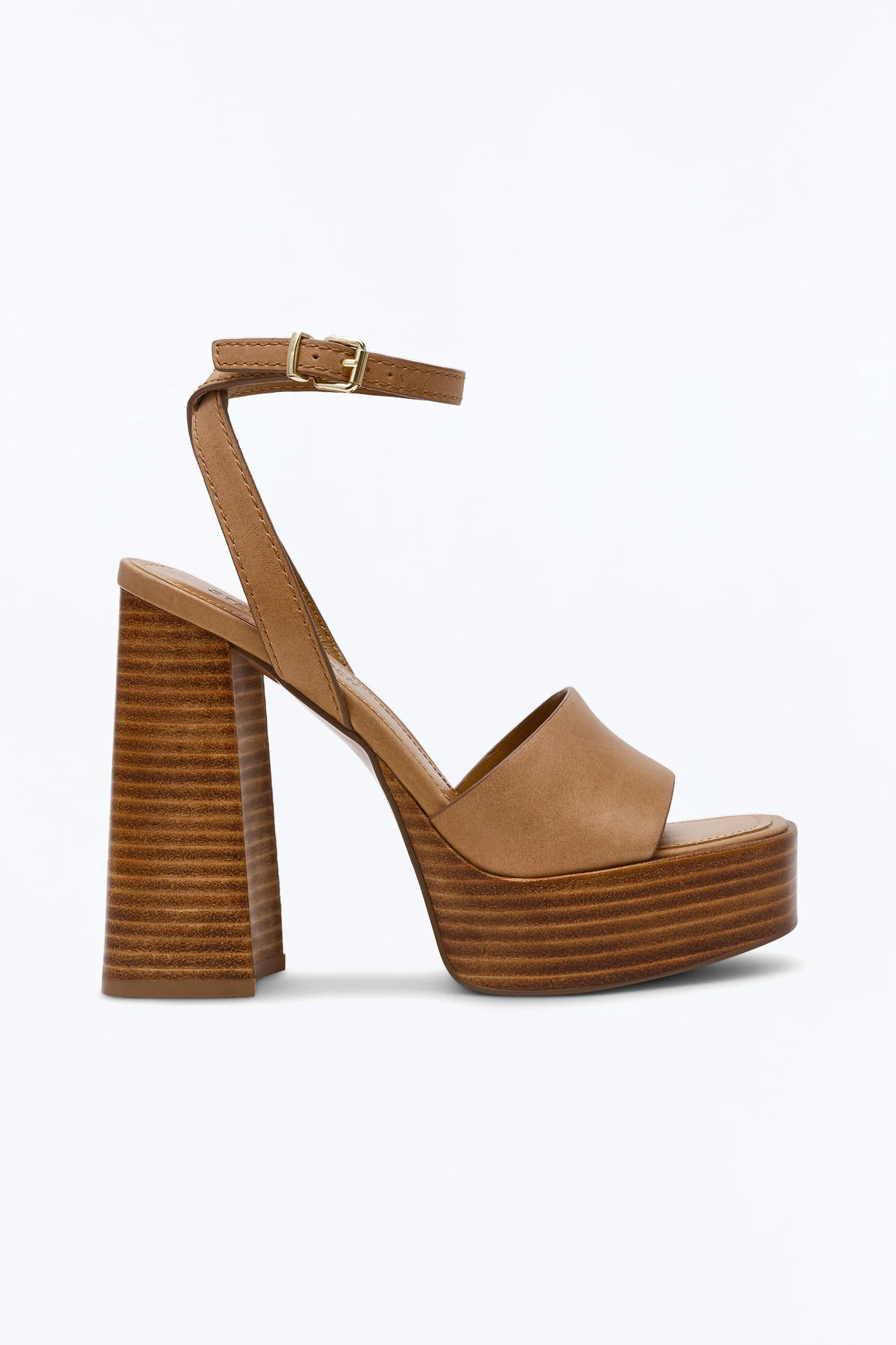 Steve Madden Floria Leather Platform Heels - Banana