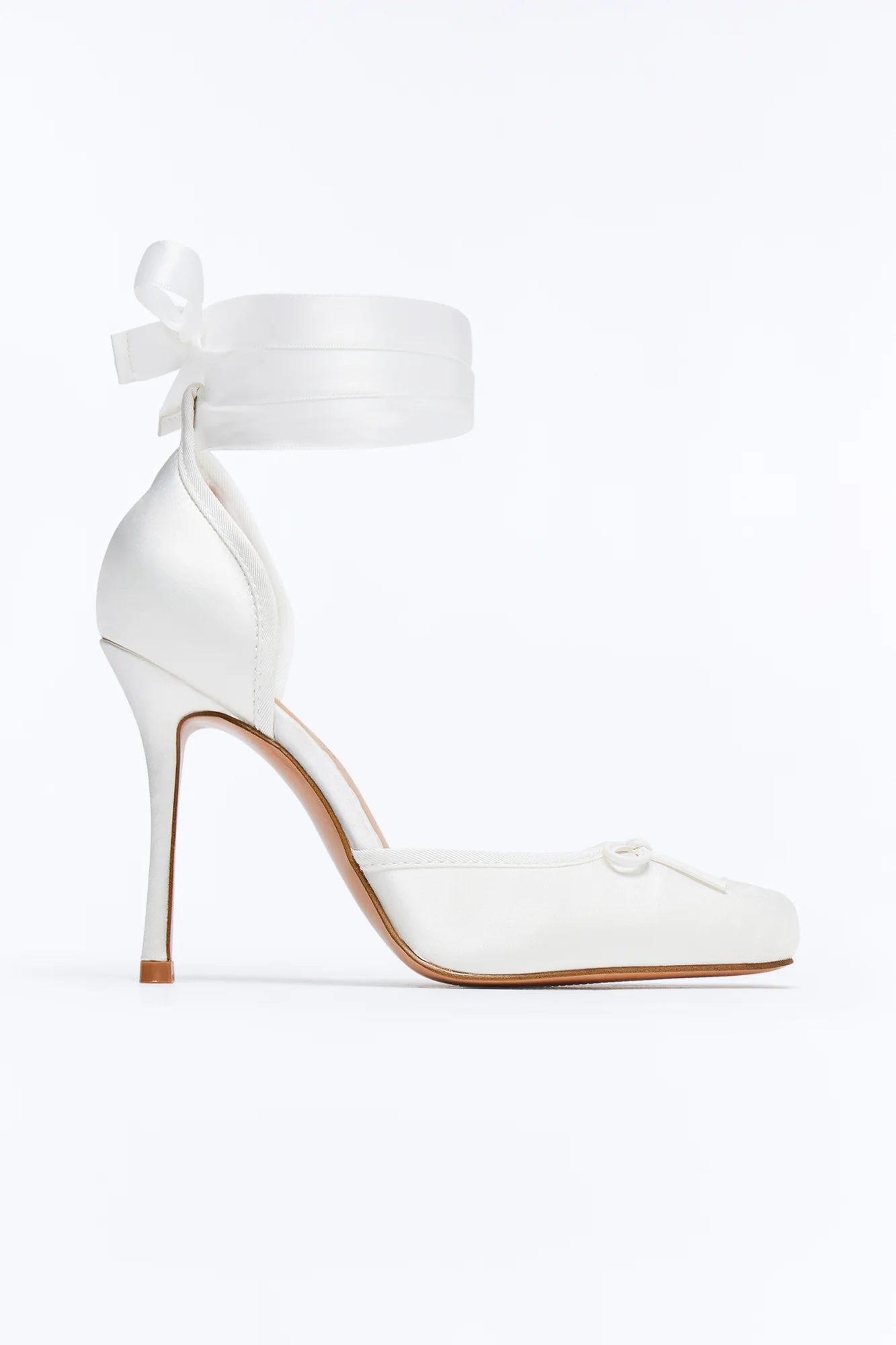 Steve Madden Larina Satin Pumps - Ivory