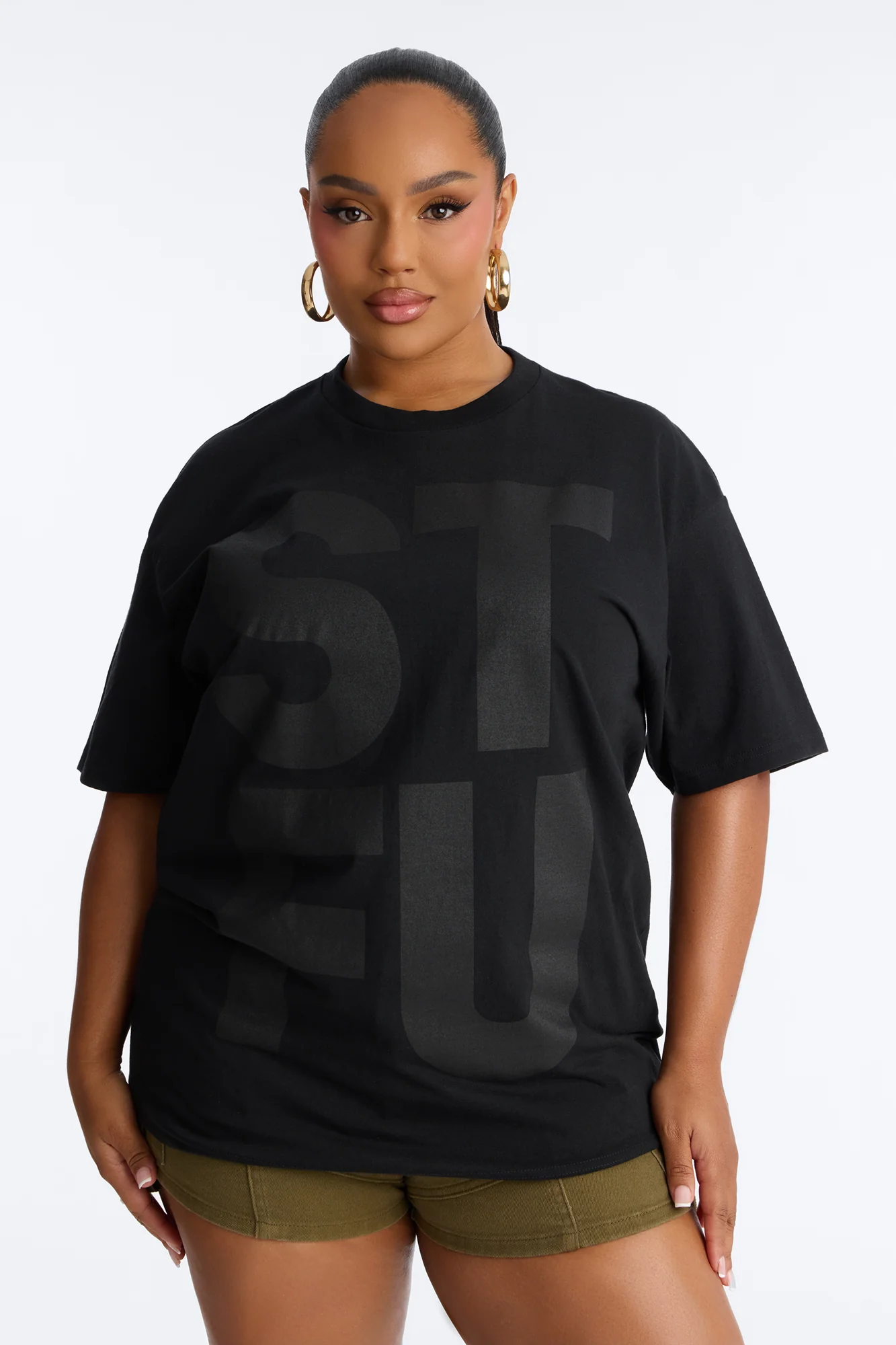 STFU Oversized Tee - Black - Image 5