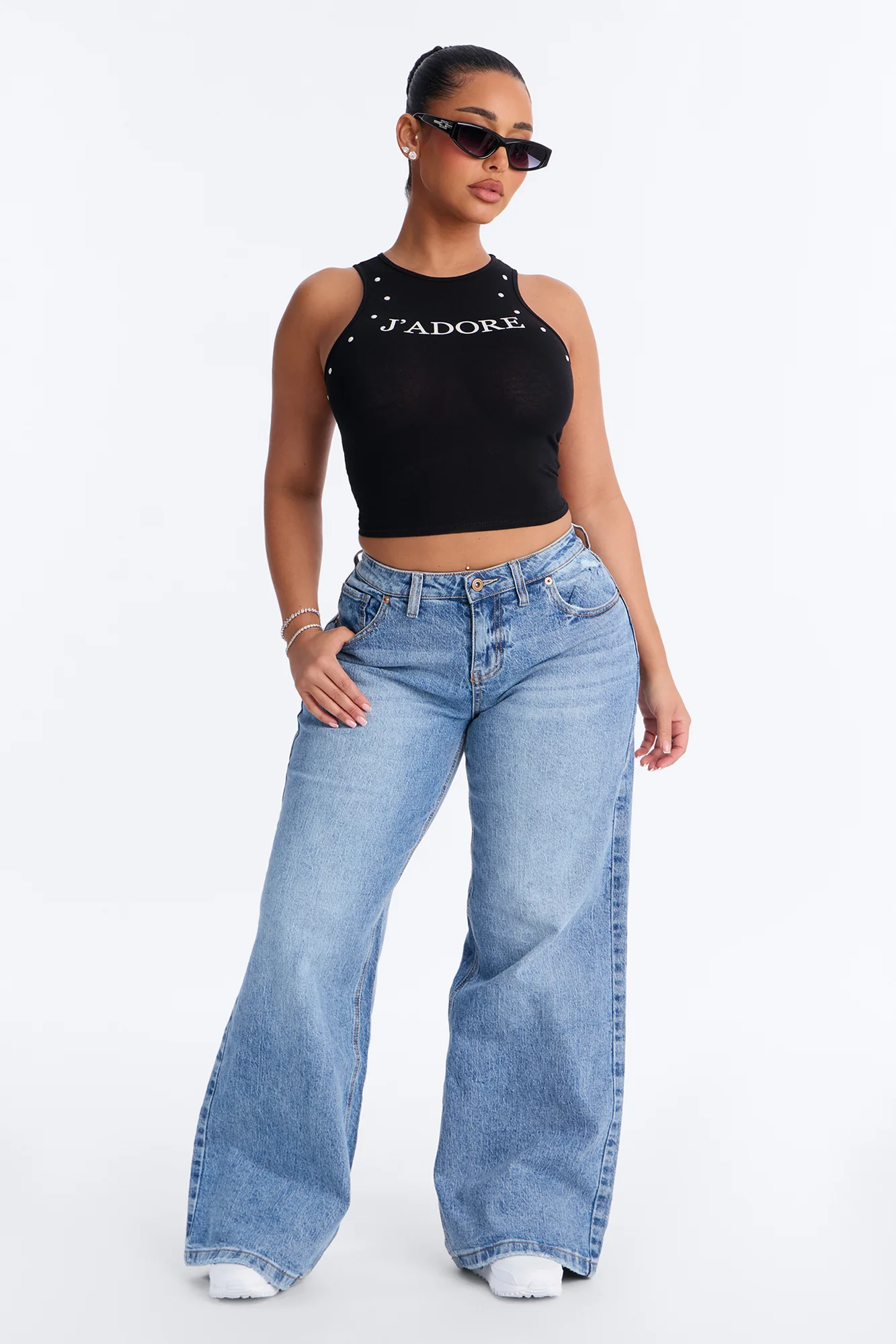 Still Going Strong Baggy Wide Leg Jeans - Medium Wash