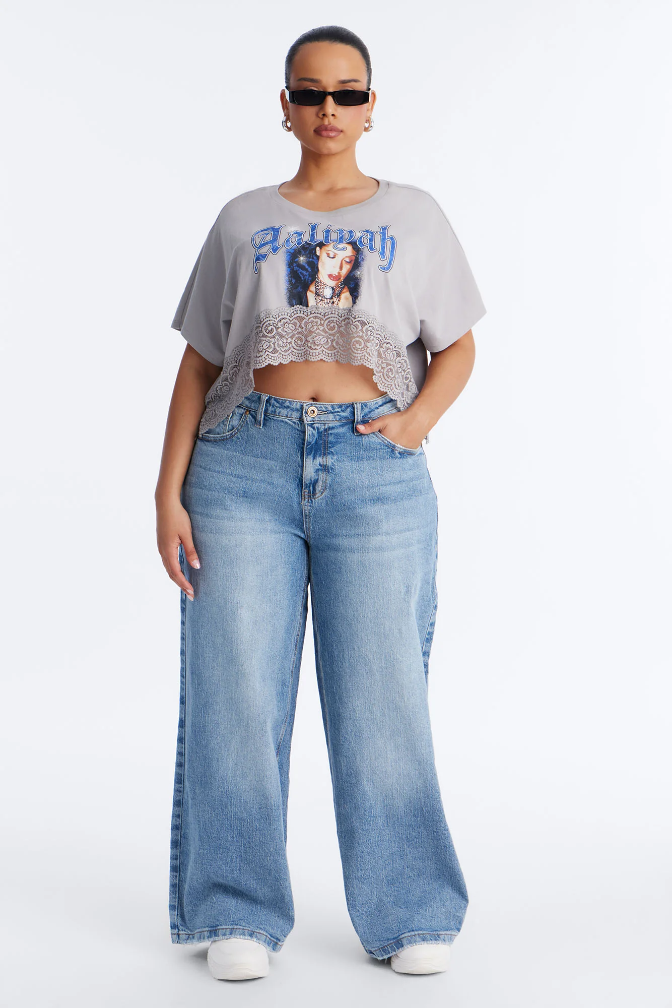 Still Going Strong Baggy Wide Leg Jeans - Medium Wash - Image 4