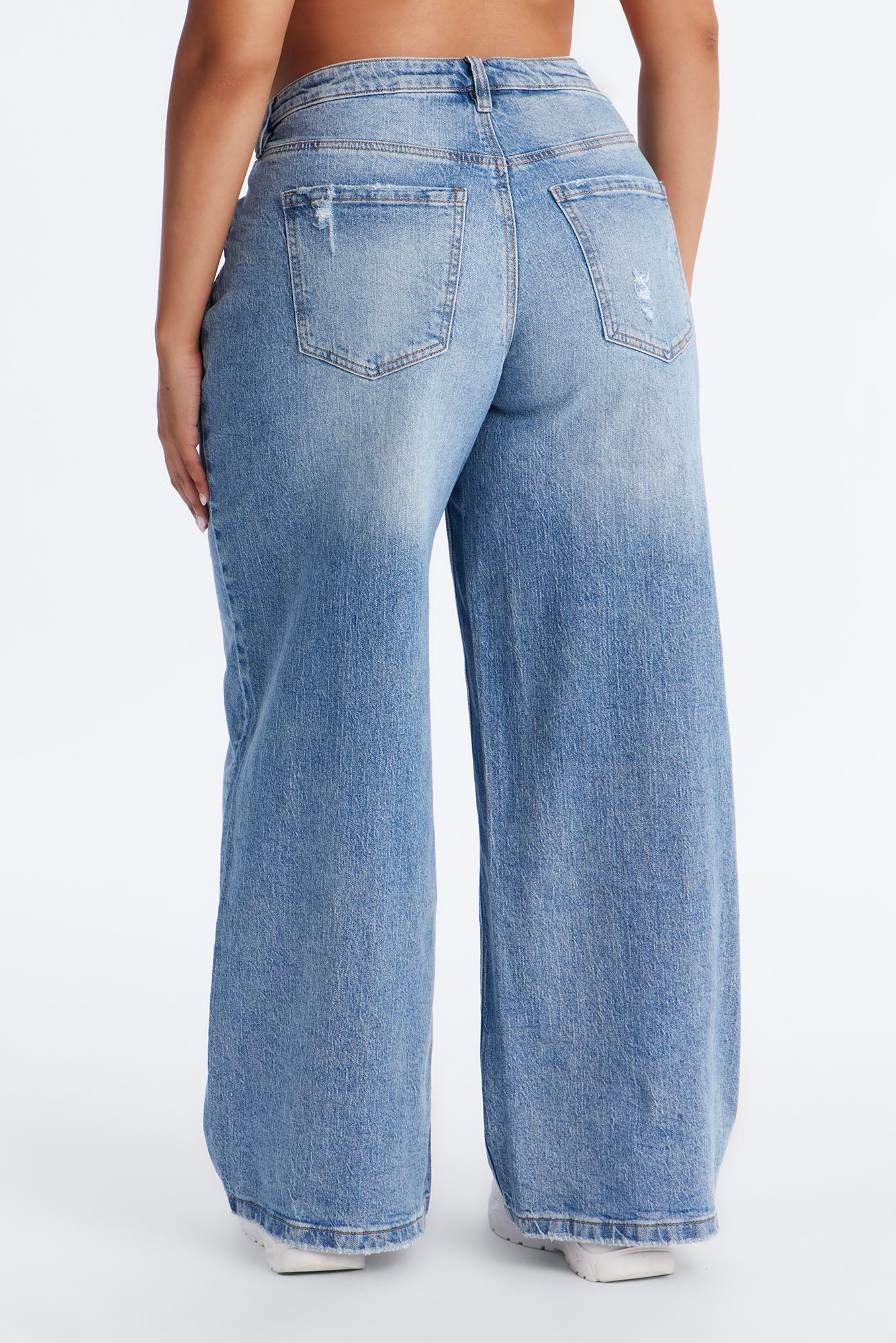 Still Going Strong Baggy Wide Leg Jeans - Medium Wash - Image 6