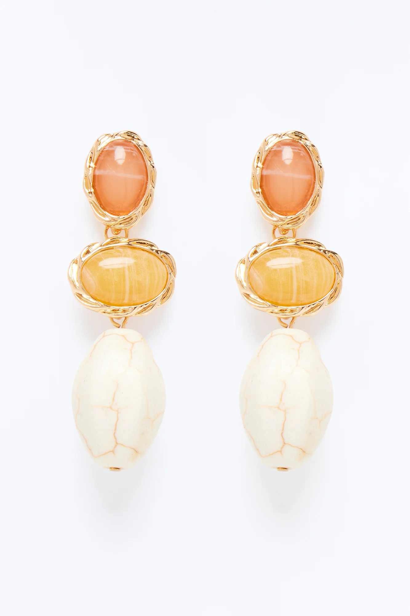 Stones Of Love Jeweled Drop Earrings - Gold/combo