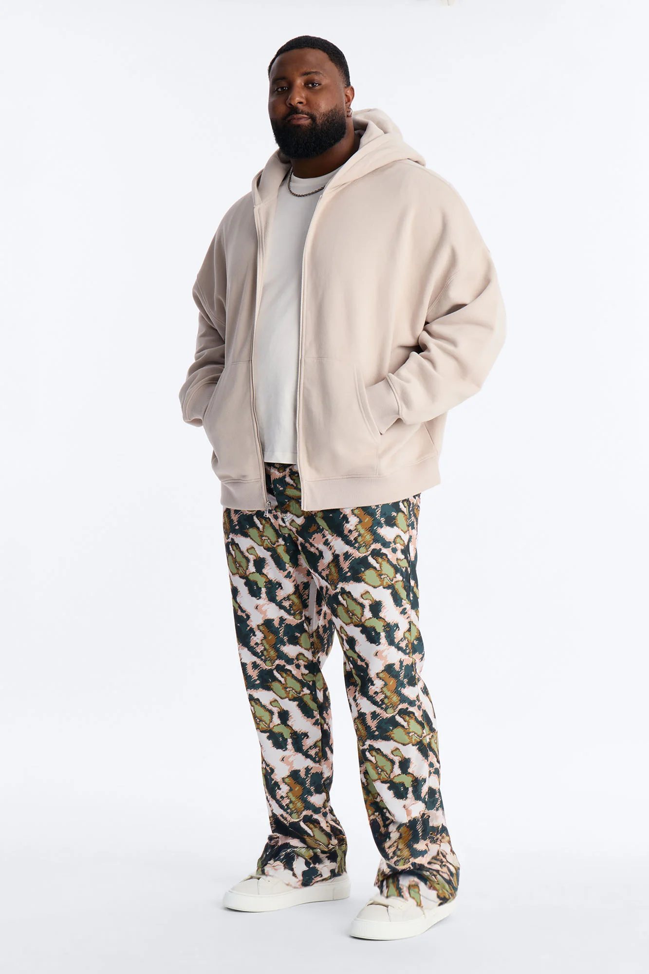Straight Distorted Print Pant - Green - Image 6