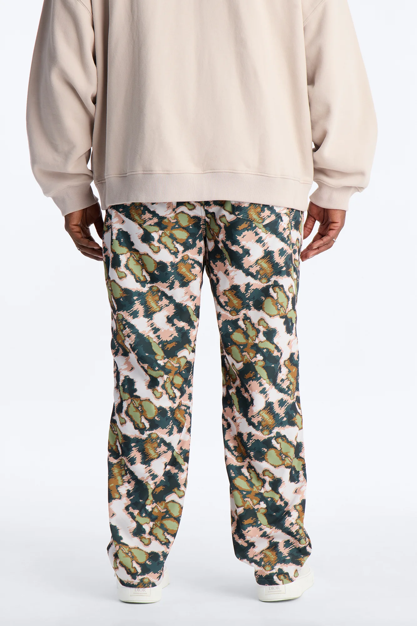 Straight Distorted Print Pant - Green - Image 8