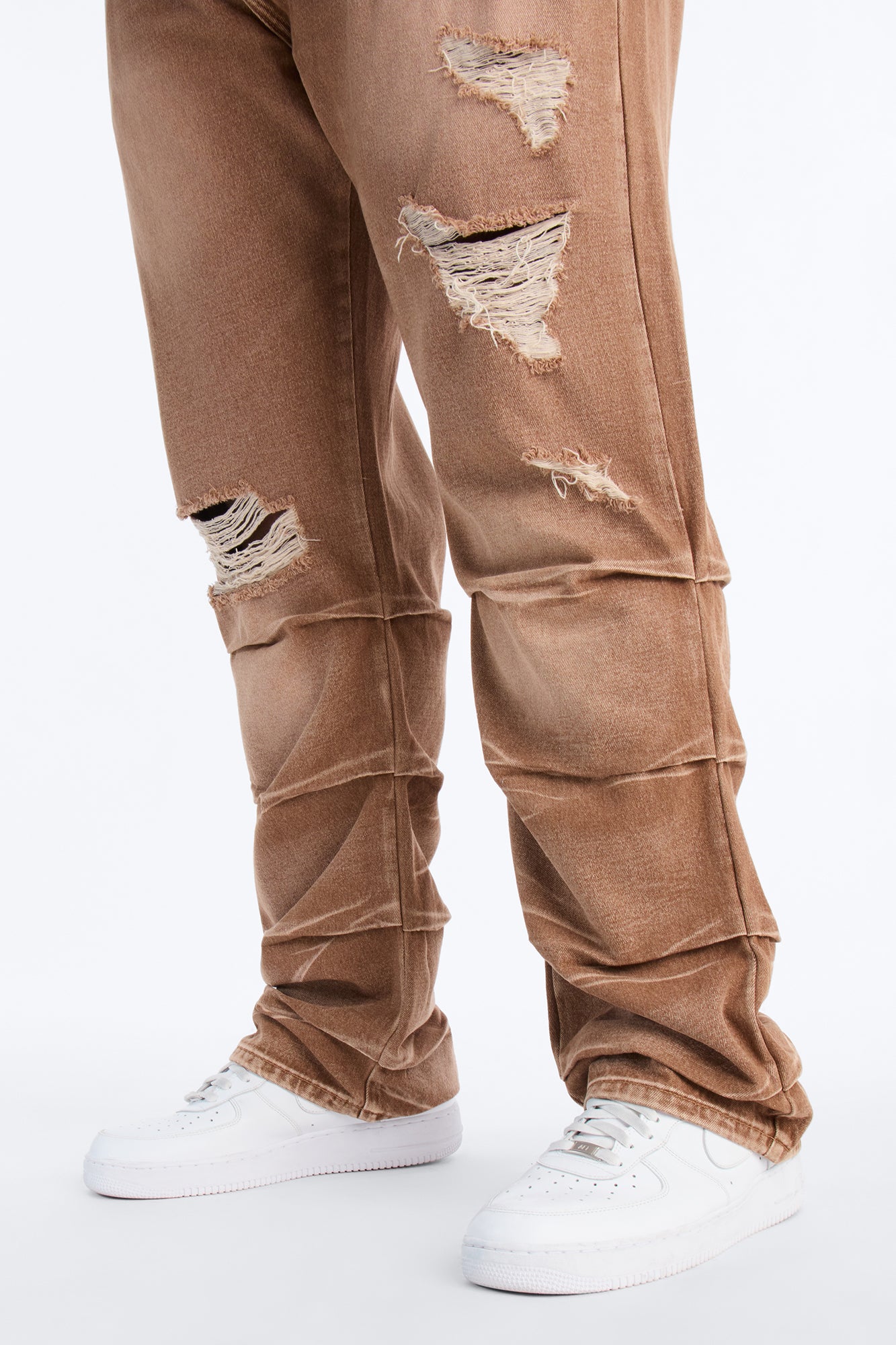 Straight Down The Street Ripped Jeans - Dark Brown - Image 9