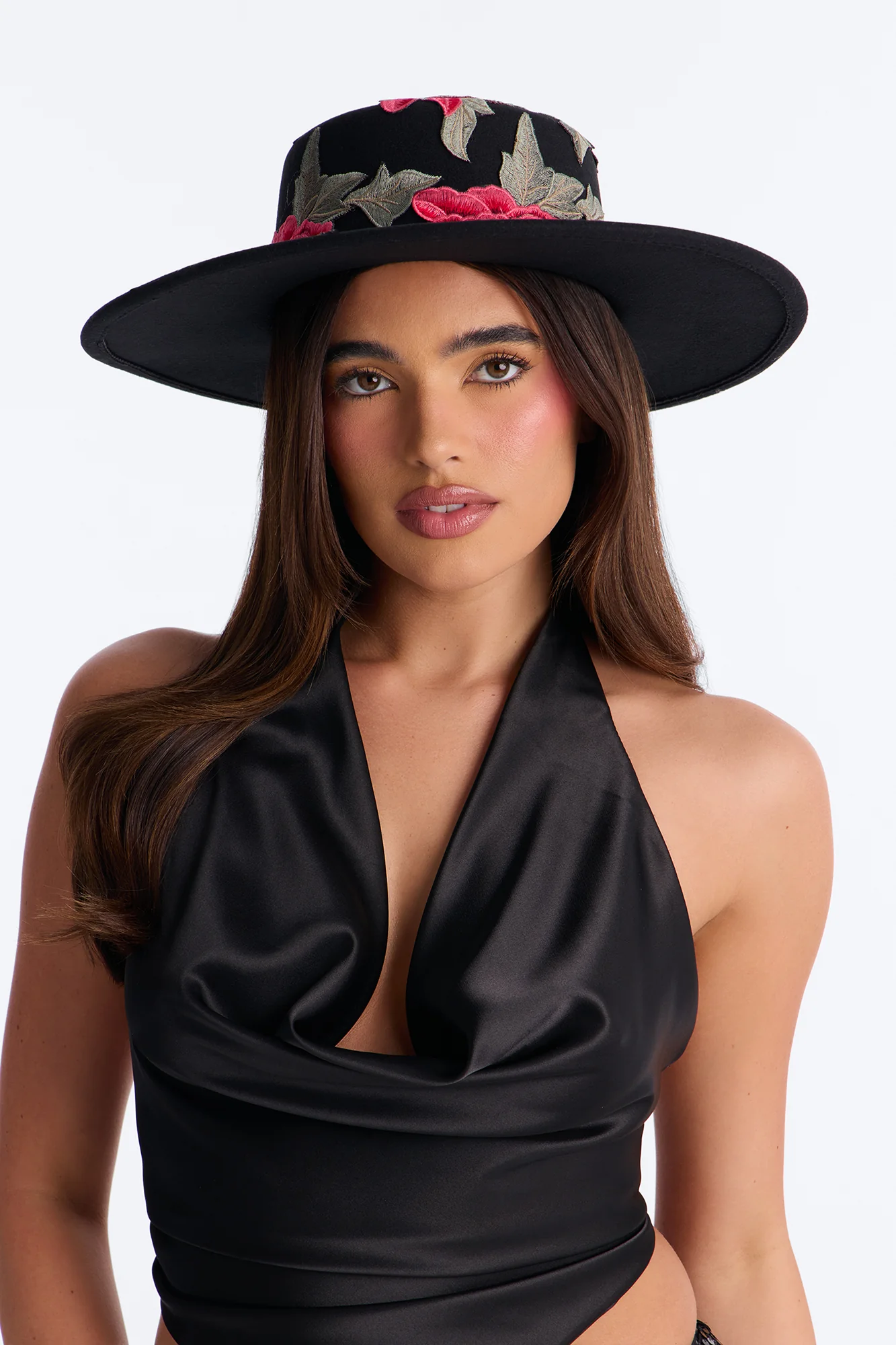 Straight Facts Floral Fedora Hat - Black/combo - Image 2