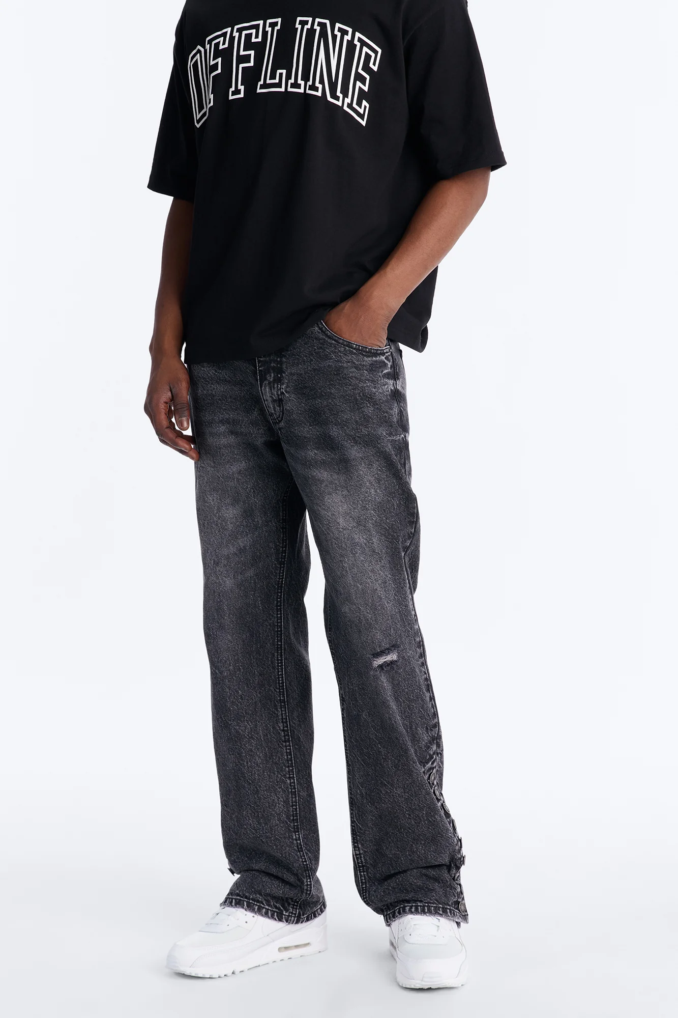 Straight Flare Easy Partner Jean - Black