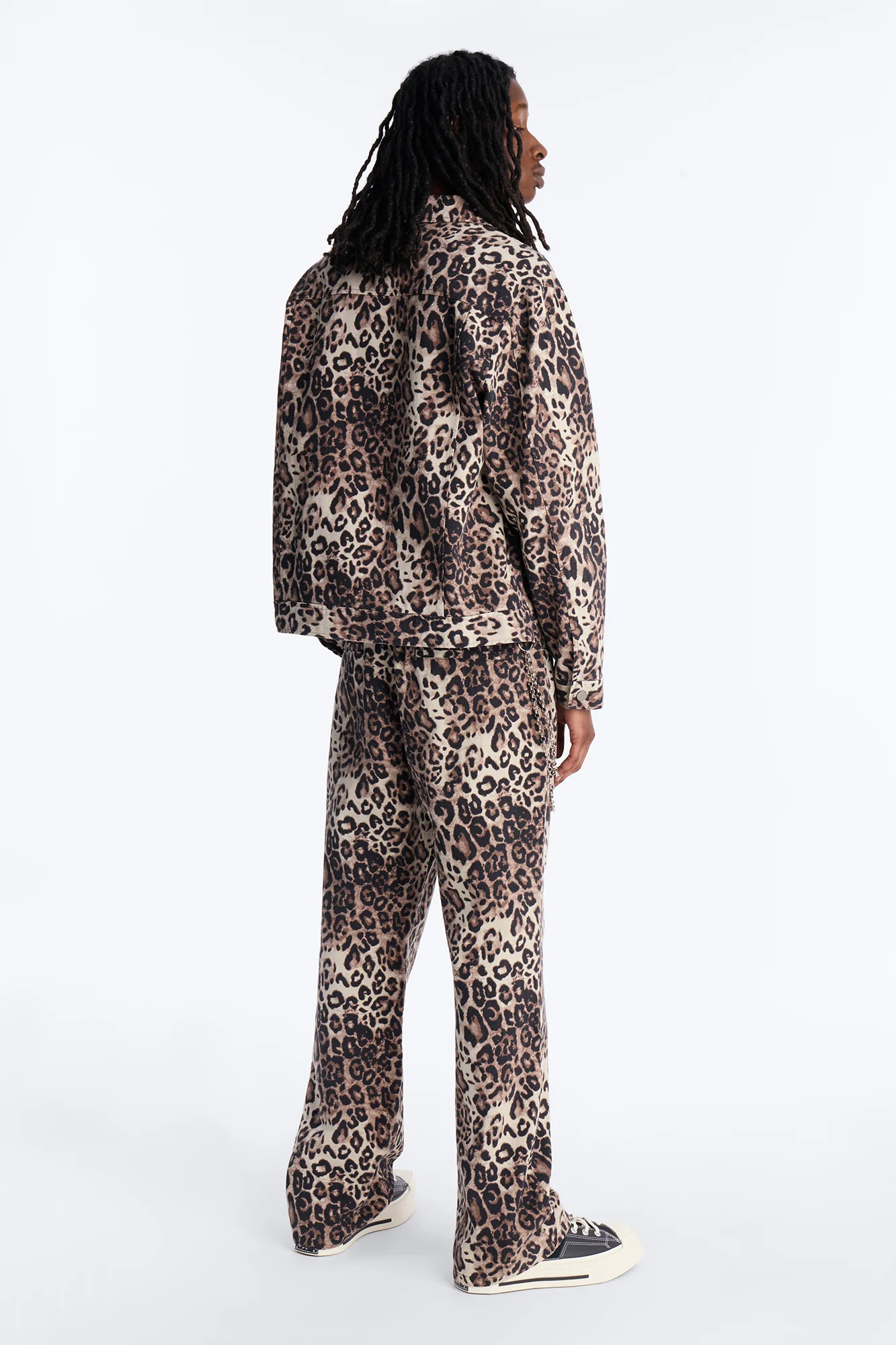 Straight Flare Marcy Wild Leopard Print Pant - Brown - Image 4