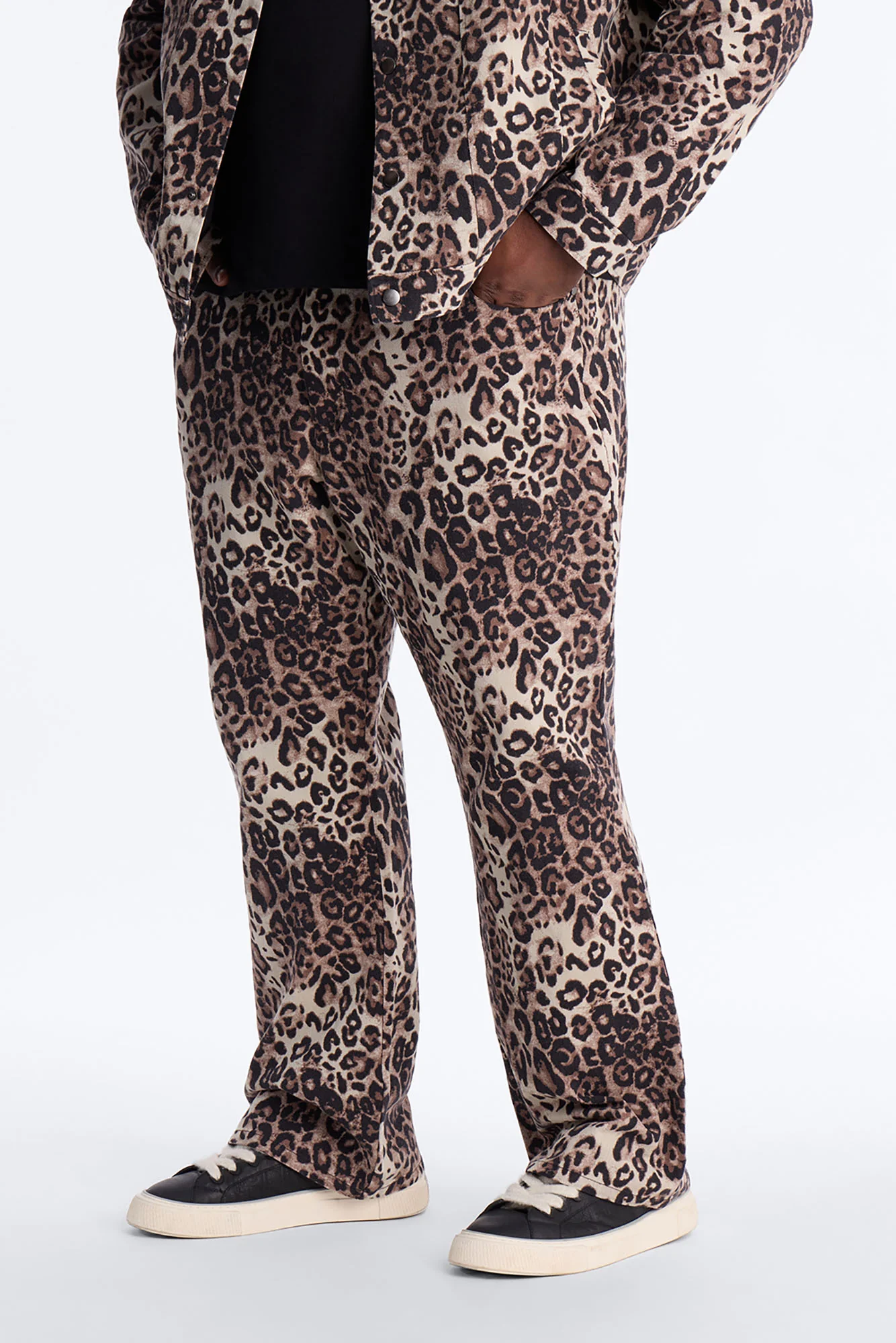 Straight Flare Marcy Wild Leopard Print Pant - Brown - Image 5