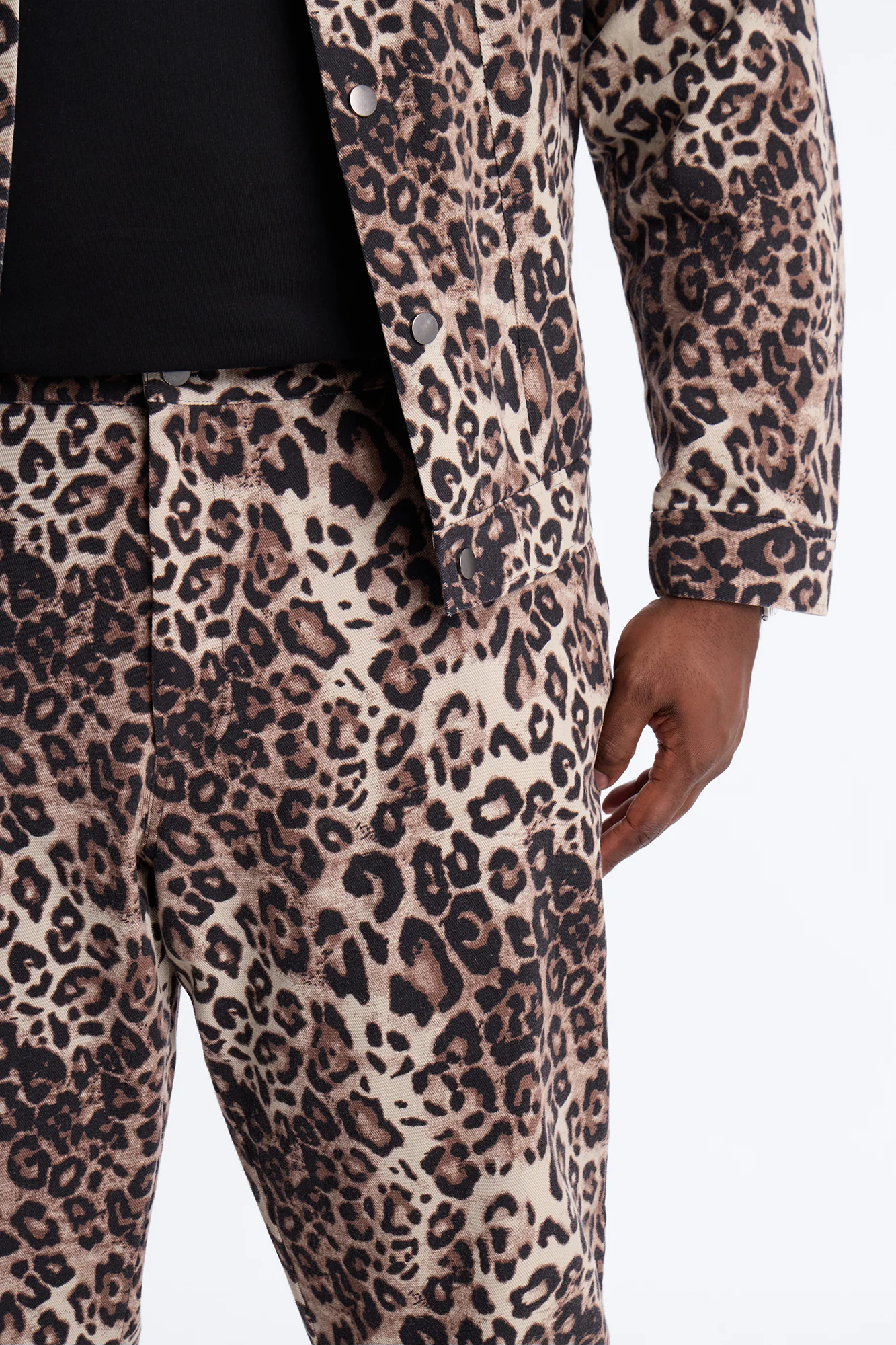 Straight Flare Marcy Wild Leopard Print Pant - Brown - Image 7