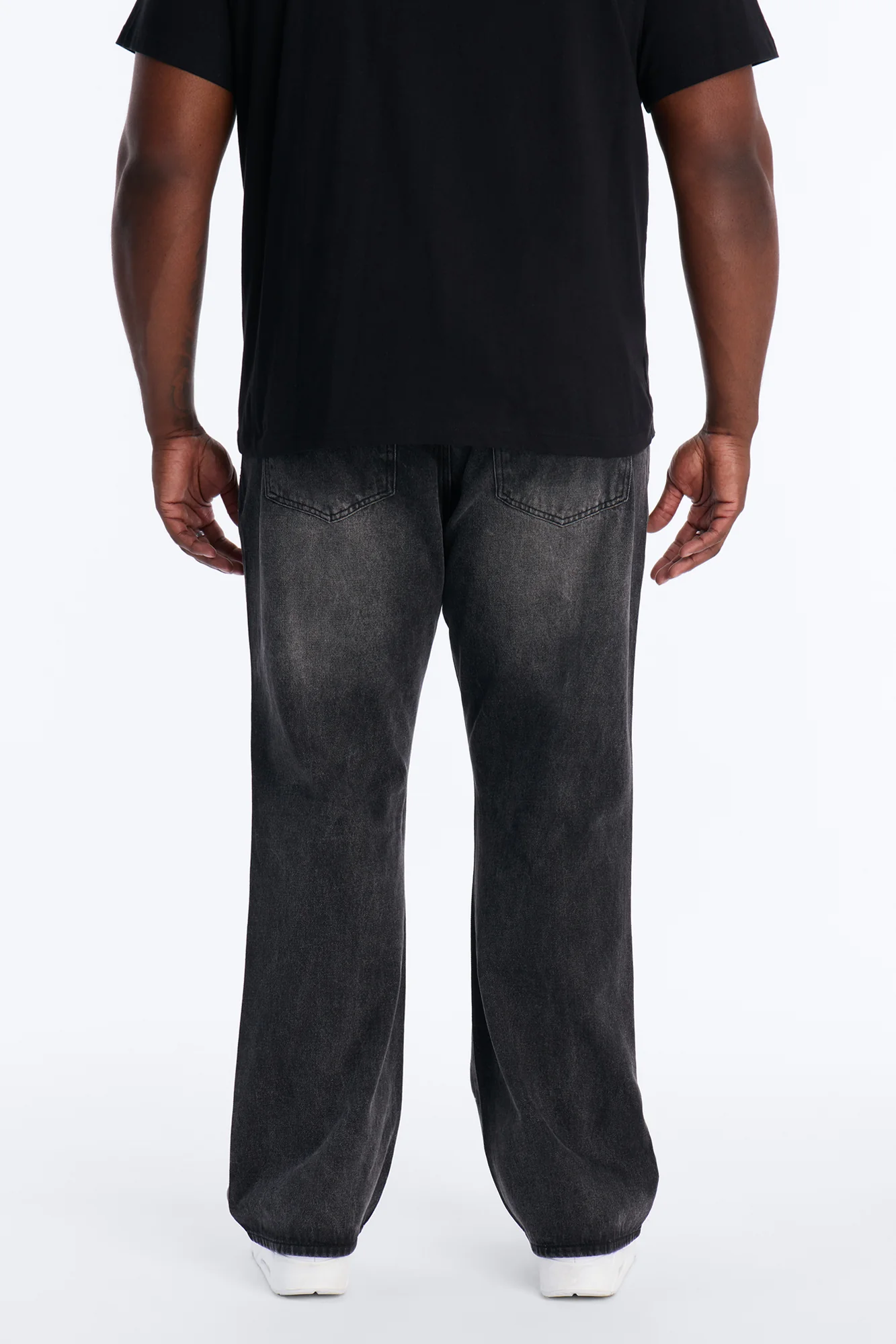 Straight Flare Static Drip Jeweled Jean - Black Wash - Image 10