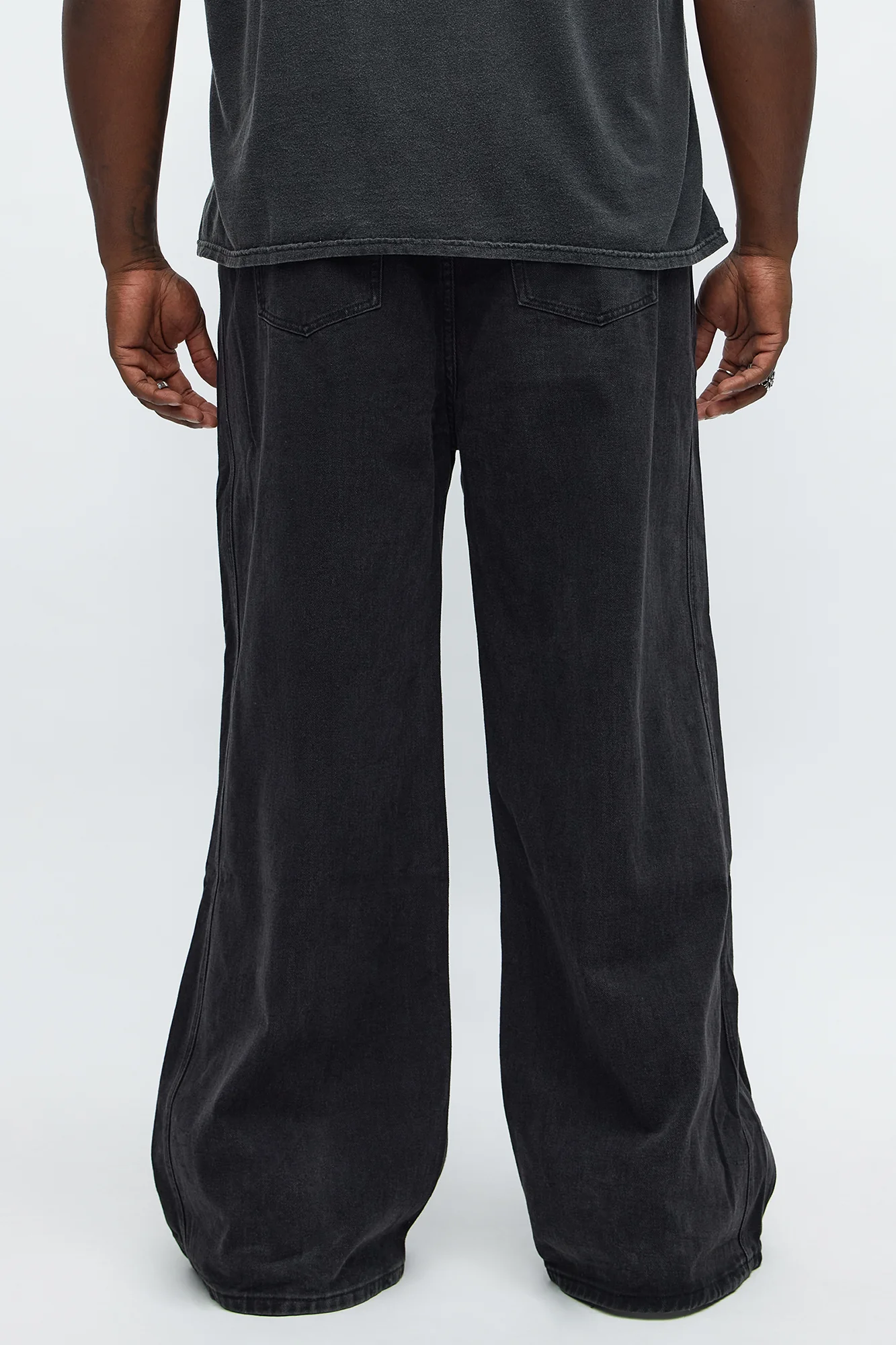 Straight Going Down Studded Jeans - Black Wash - Image 8