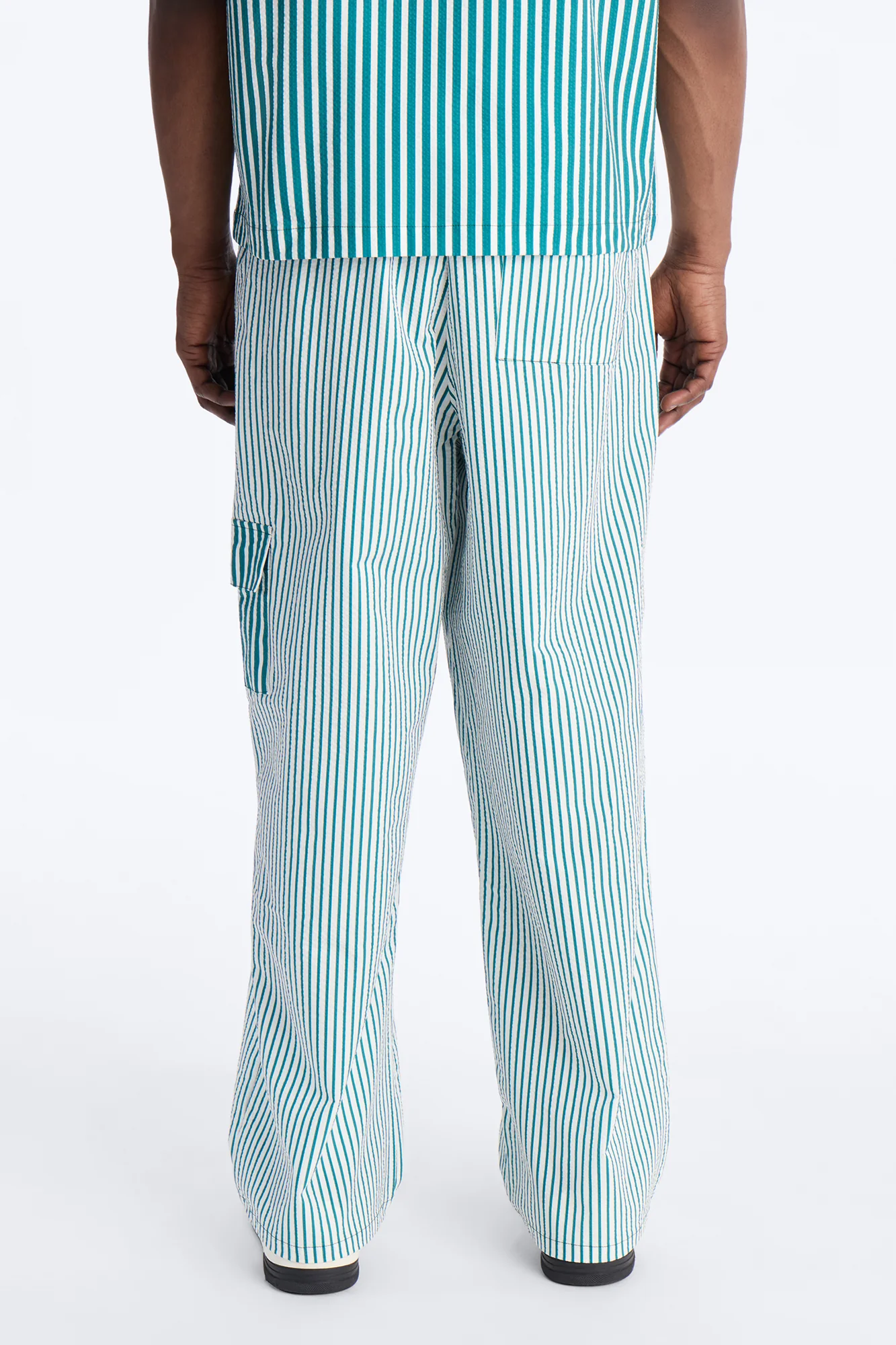 Straight Passion Stripe Seersucker Pant - Green - Image 5
