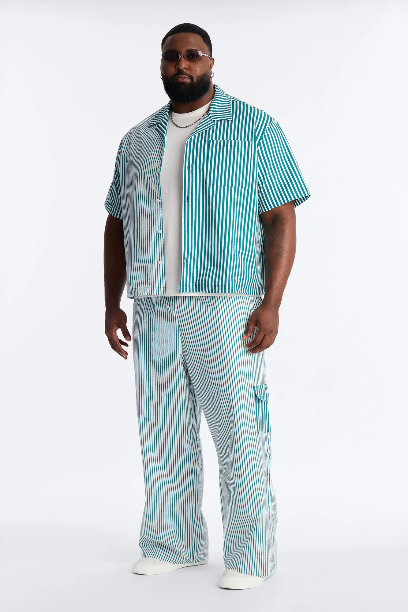 Straight Passion Stripe Seersucker Pant - Green - Image 7