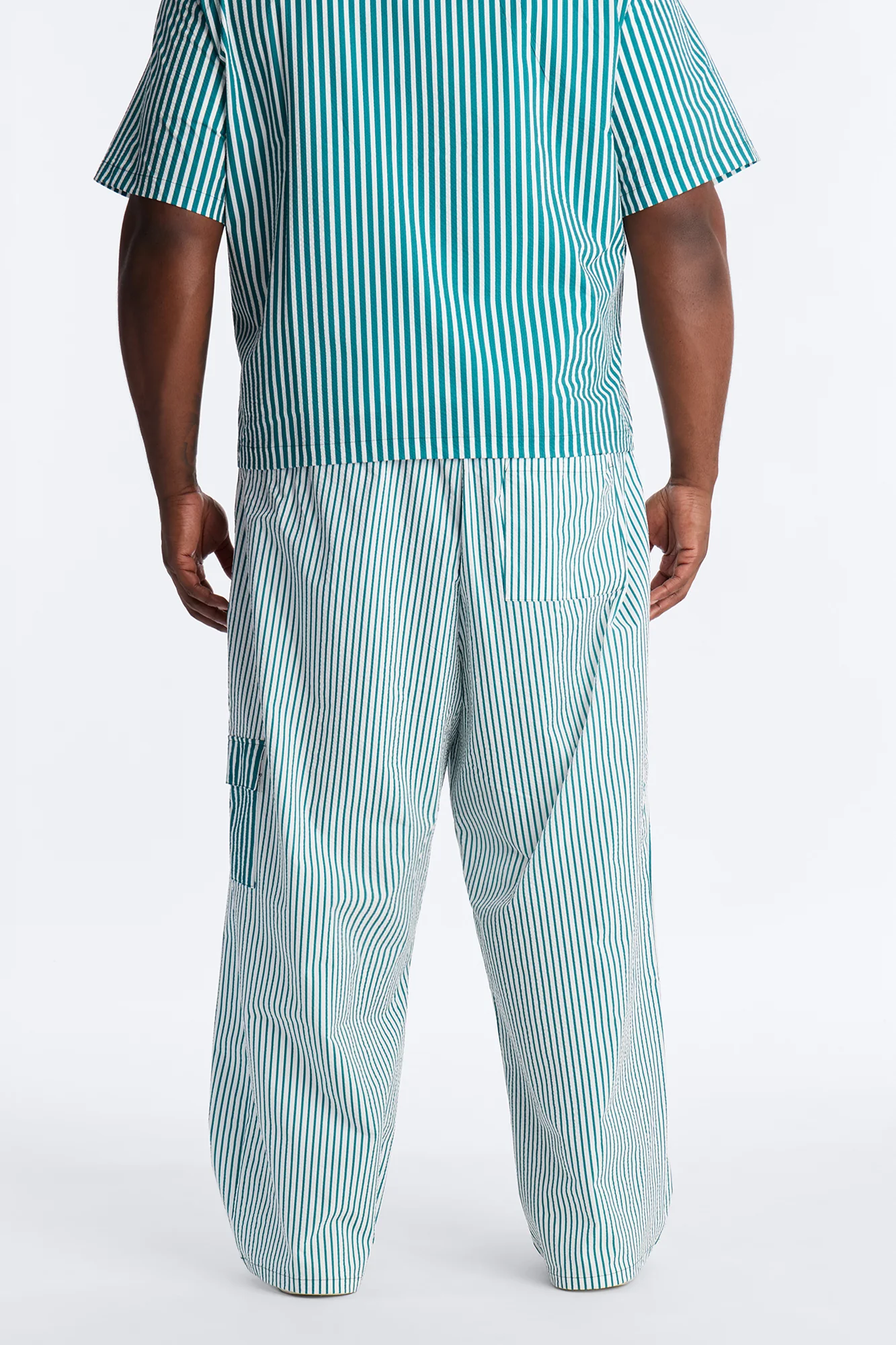 Straight Passion Stripe Seersucker Pant - Green - Image 9