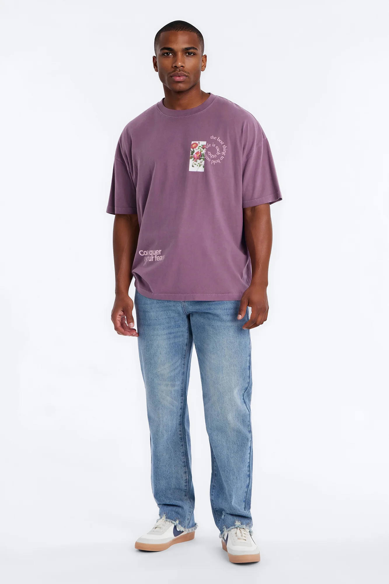 Straight Raw Edge Jean - Medium Blue Wash - Image 2