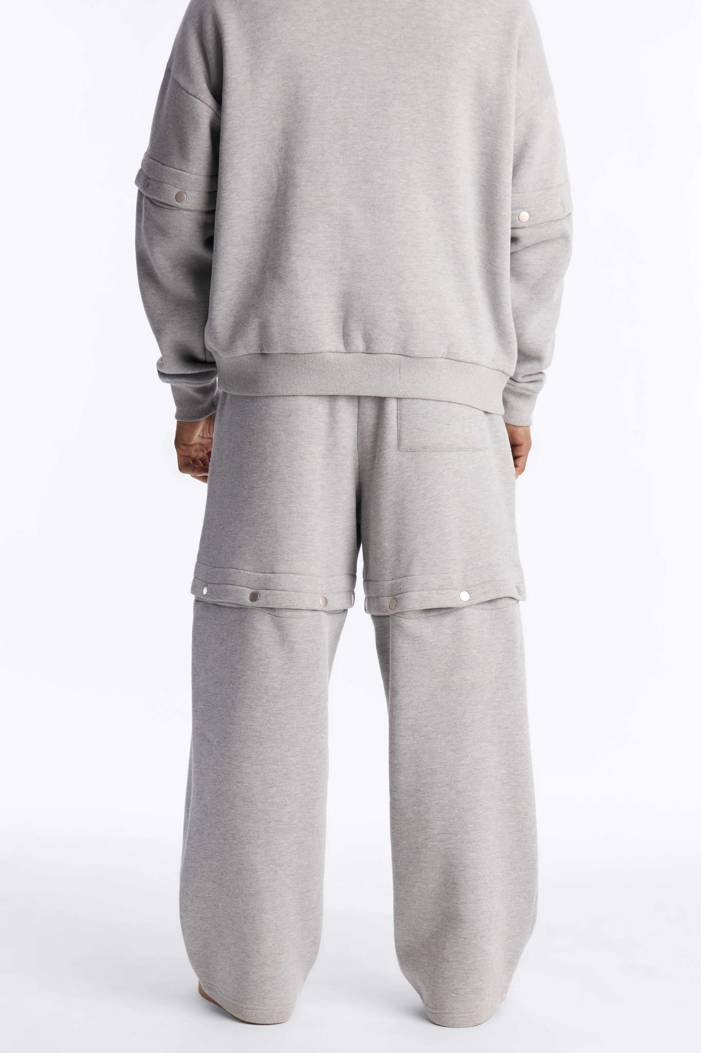 Straight Tear Away Convertible Sweatpants - Grey - Image 3