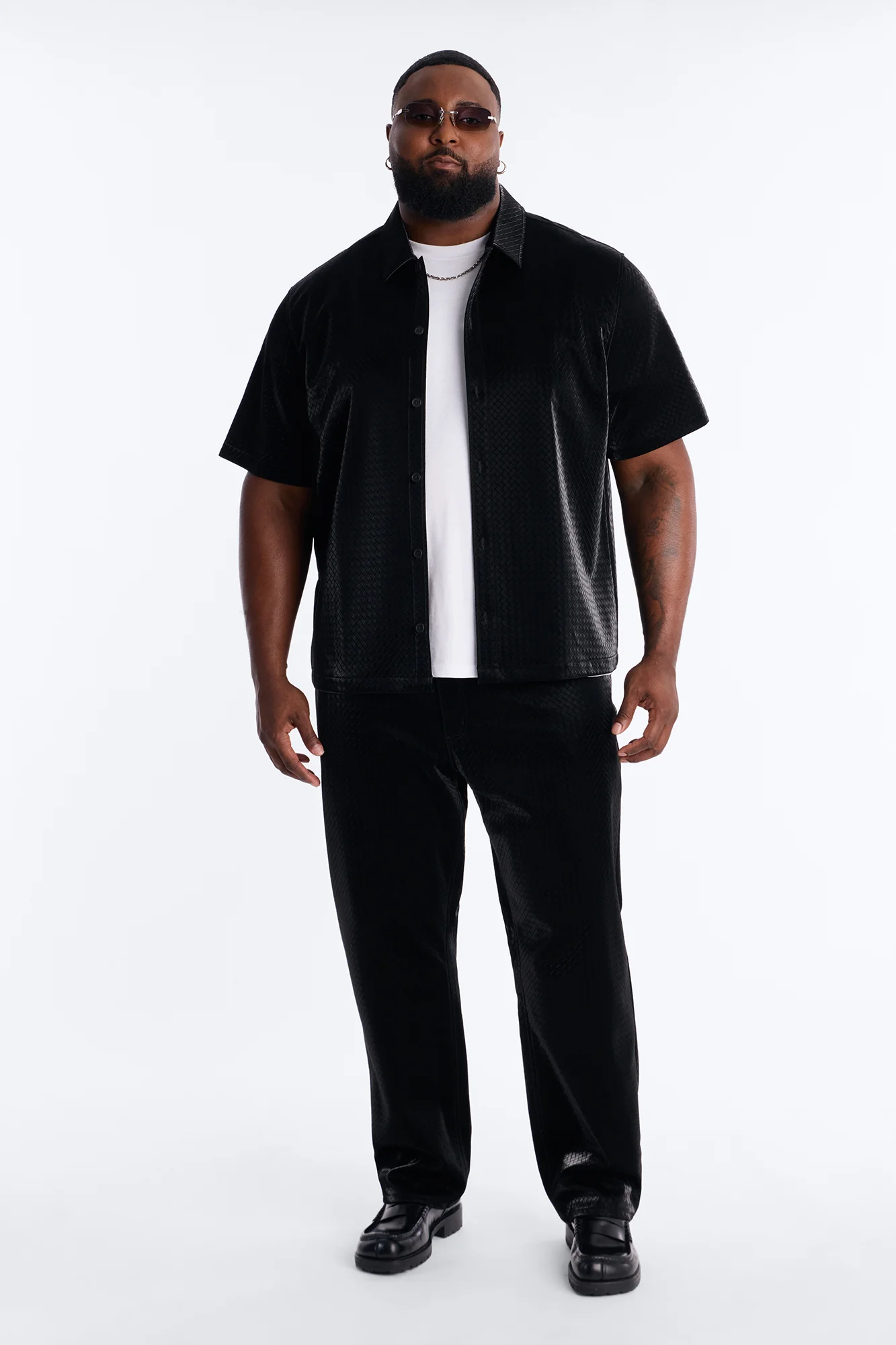 Straight Tisse Textured Faux Leather Pant - Black - Image 7