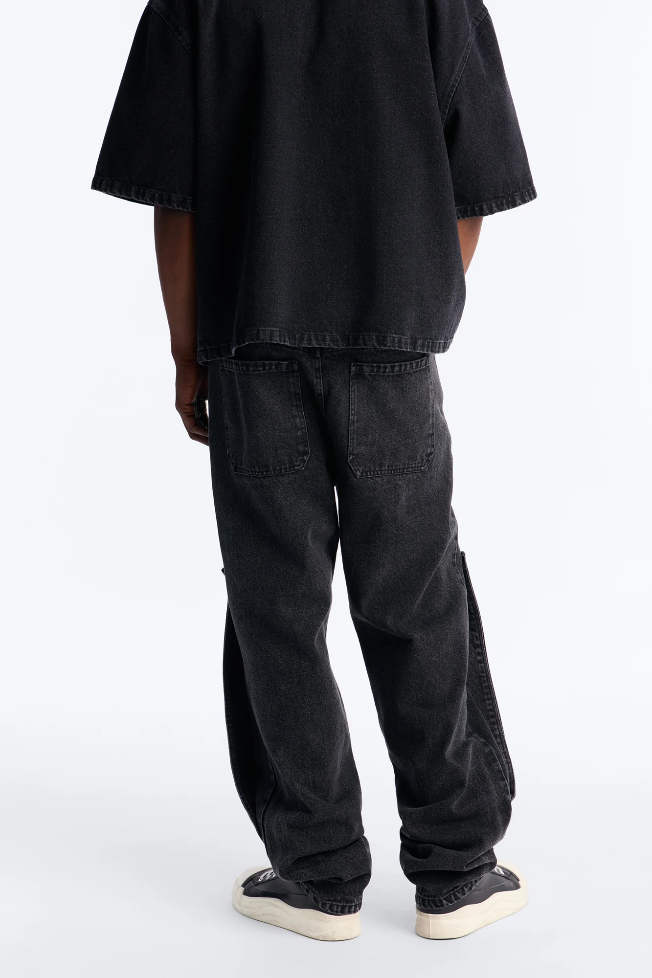 Straight Utility Snap Panel Jean - Black Wash - Image 4