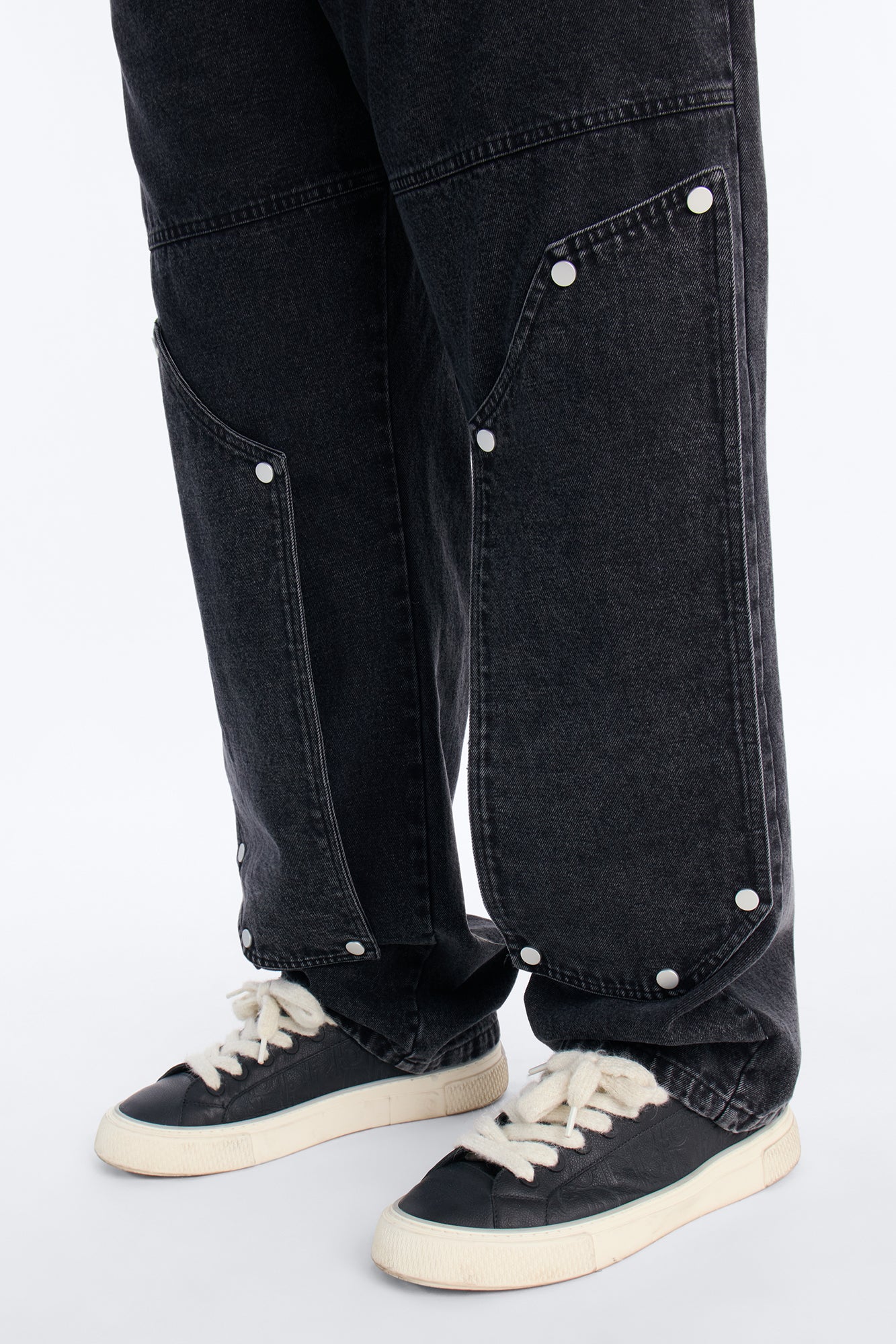 Straight Utility Snap Panel Jean - Black Wash - Image 8