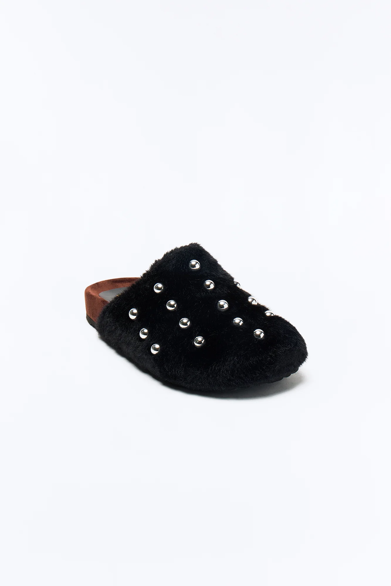 Strands Studded Sherpa Flats - Black - Image 2